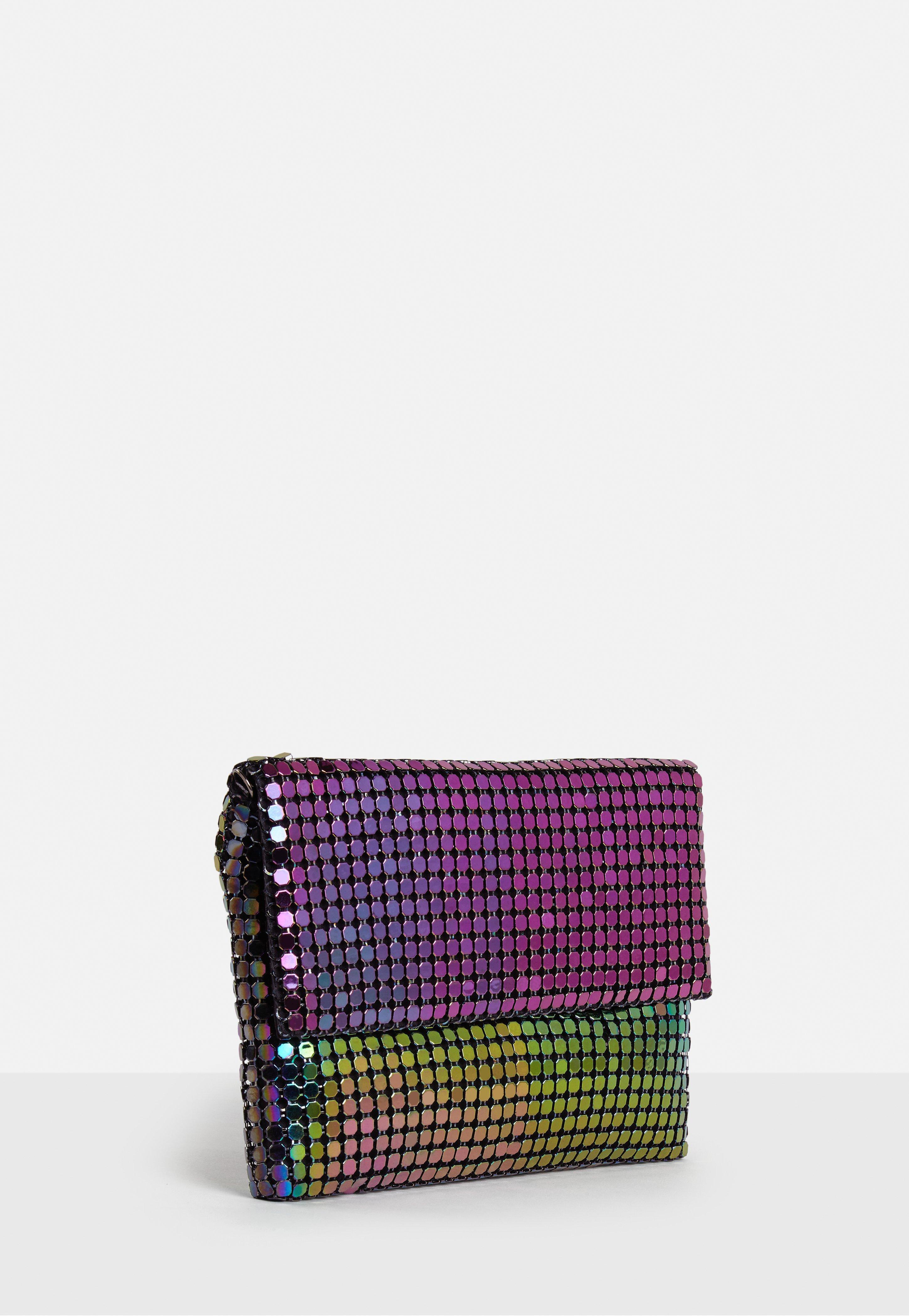 iridescent clutch purse
