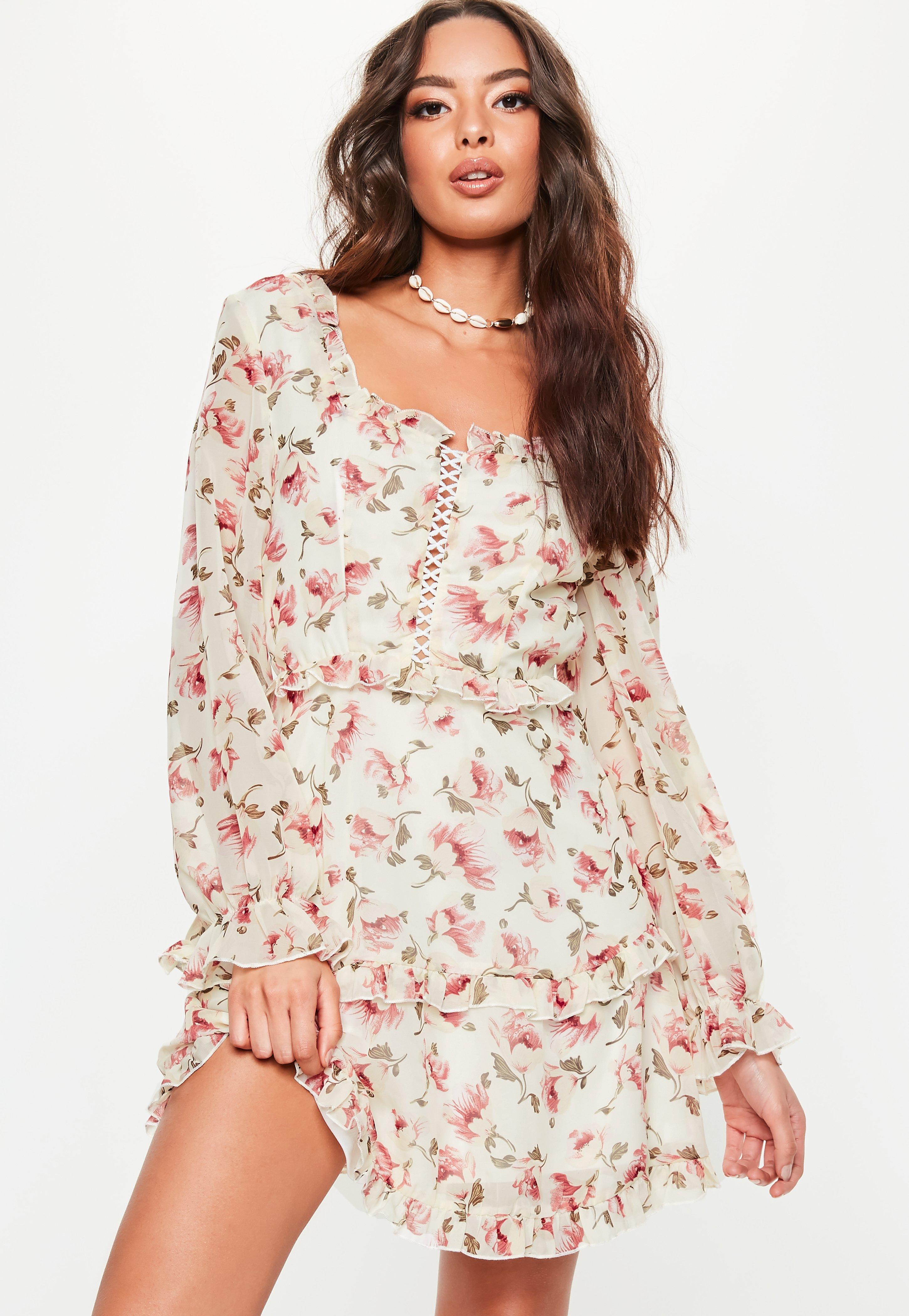 missguided floral tea dress