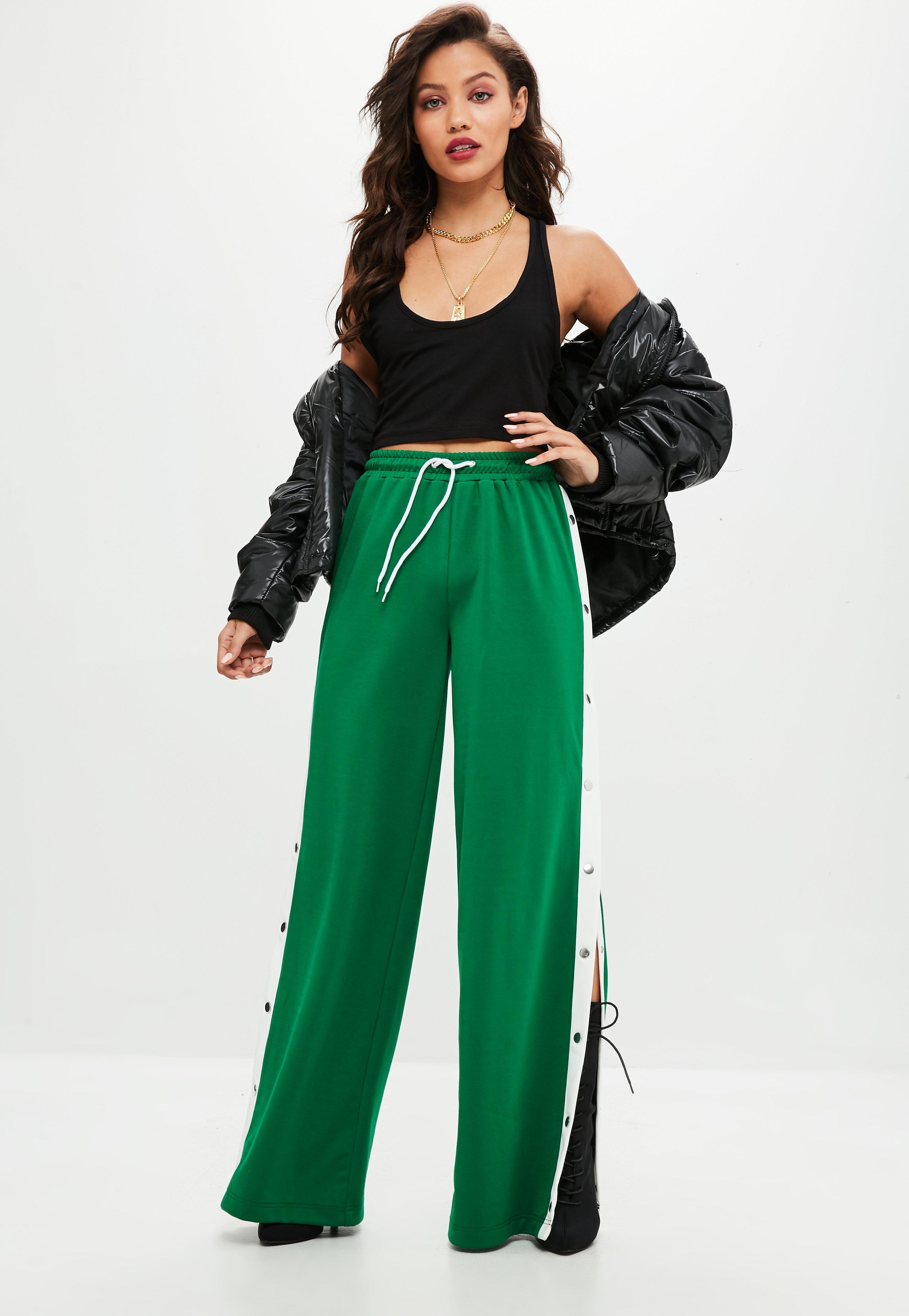 different colour leg joggers