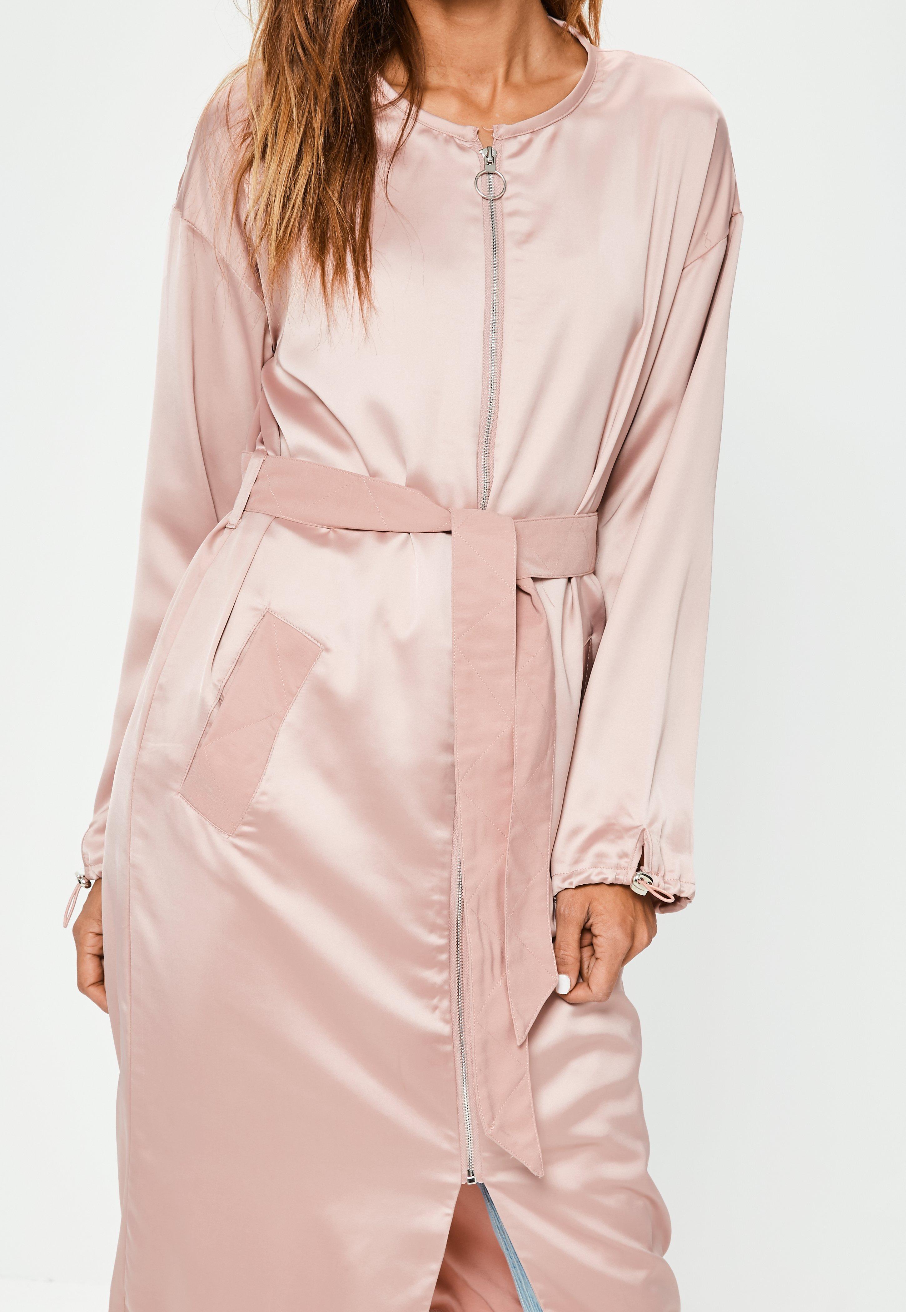 ladies pink duster coat