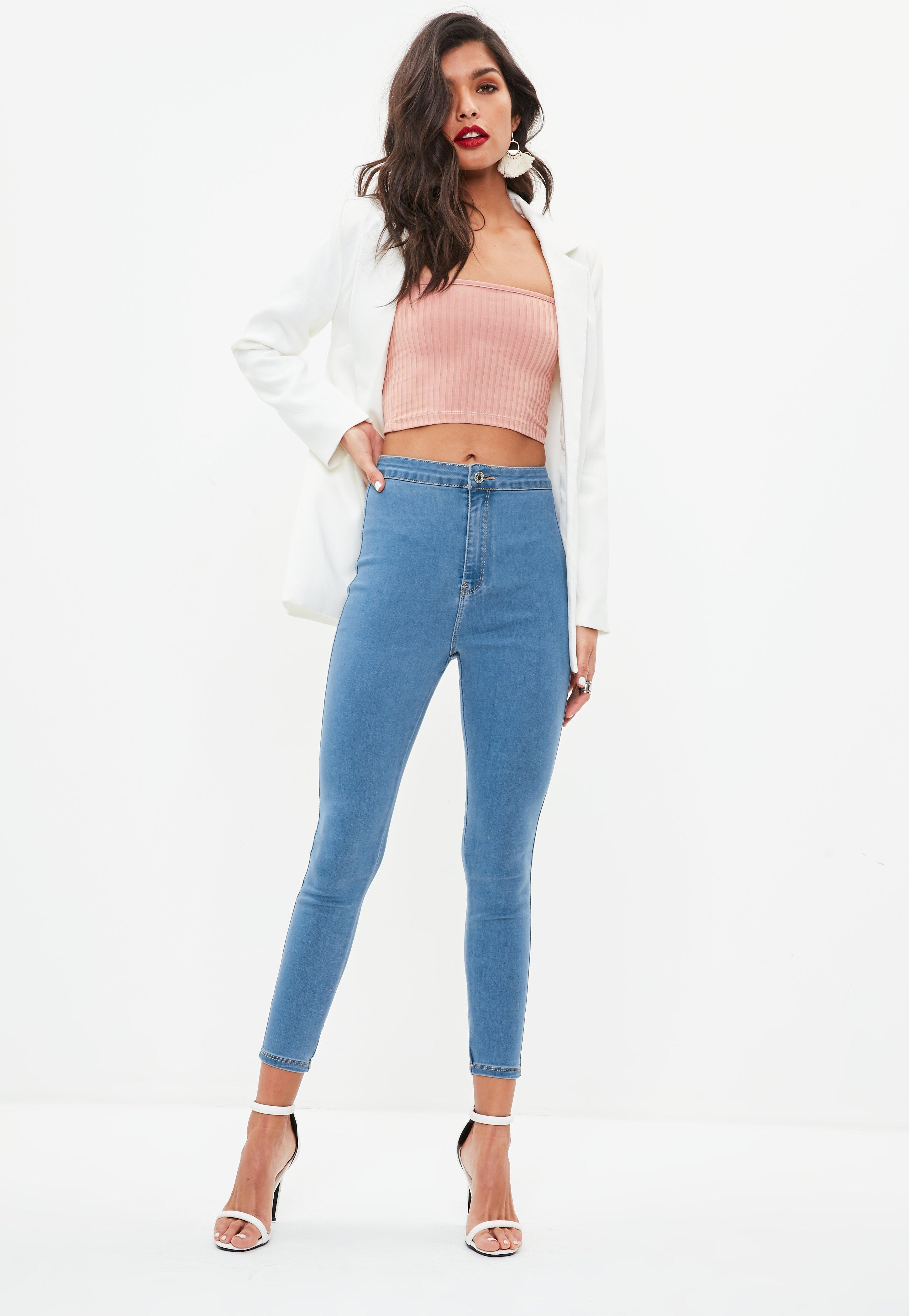 petite blue skinny jeans