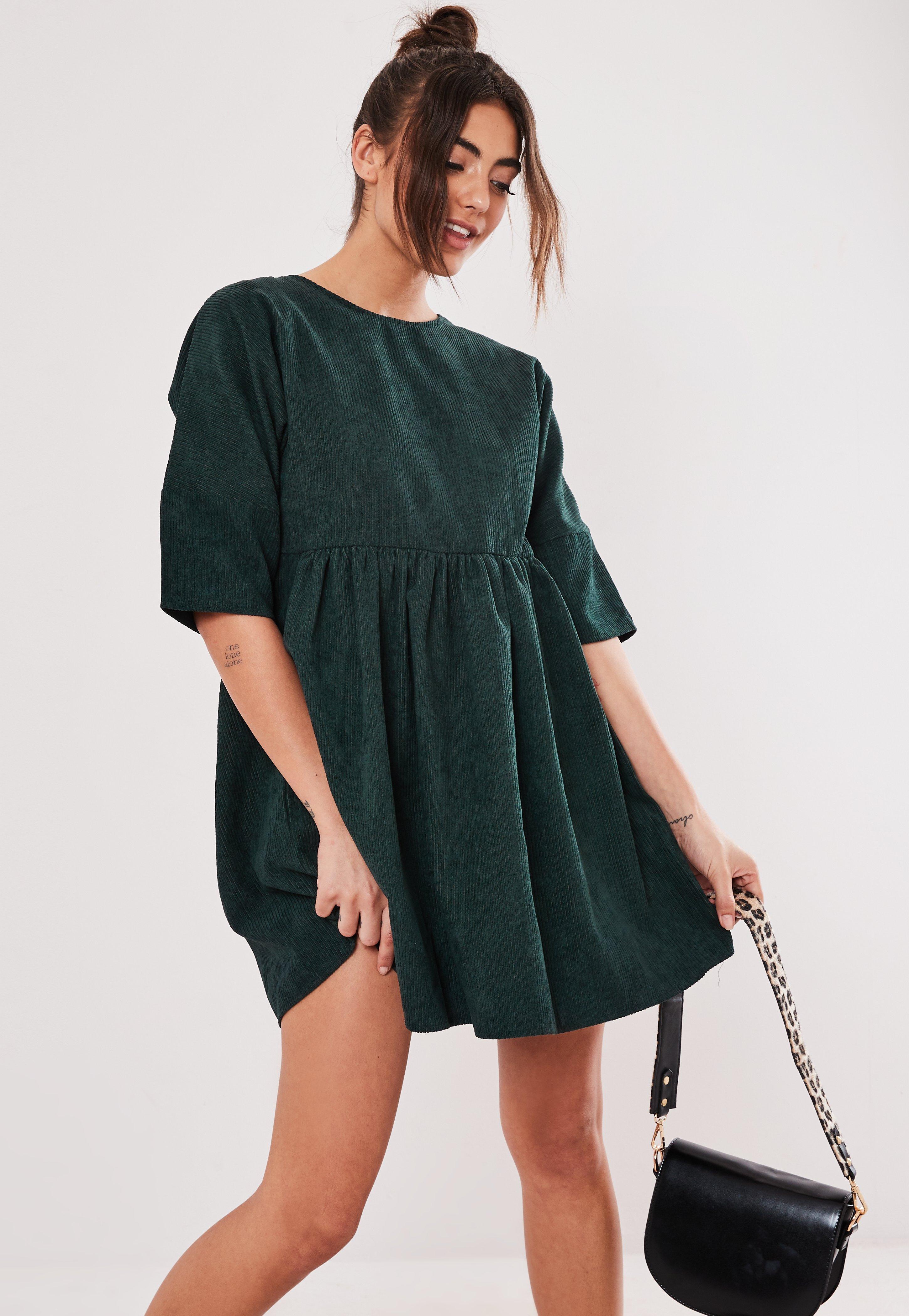 missguided cord smock dress