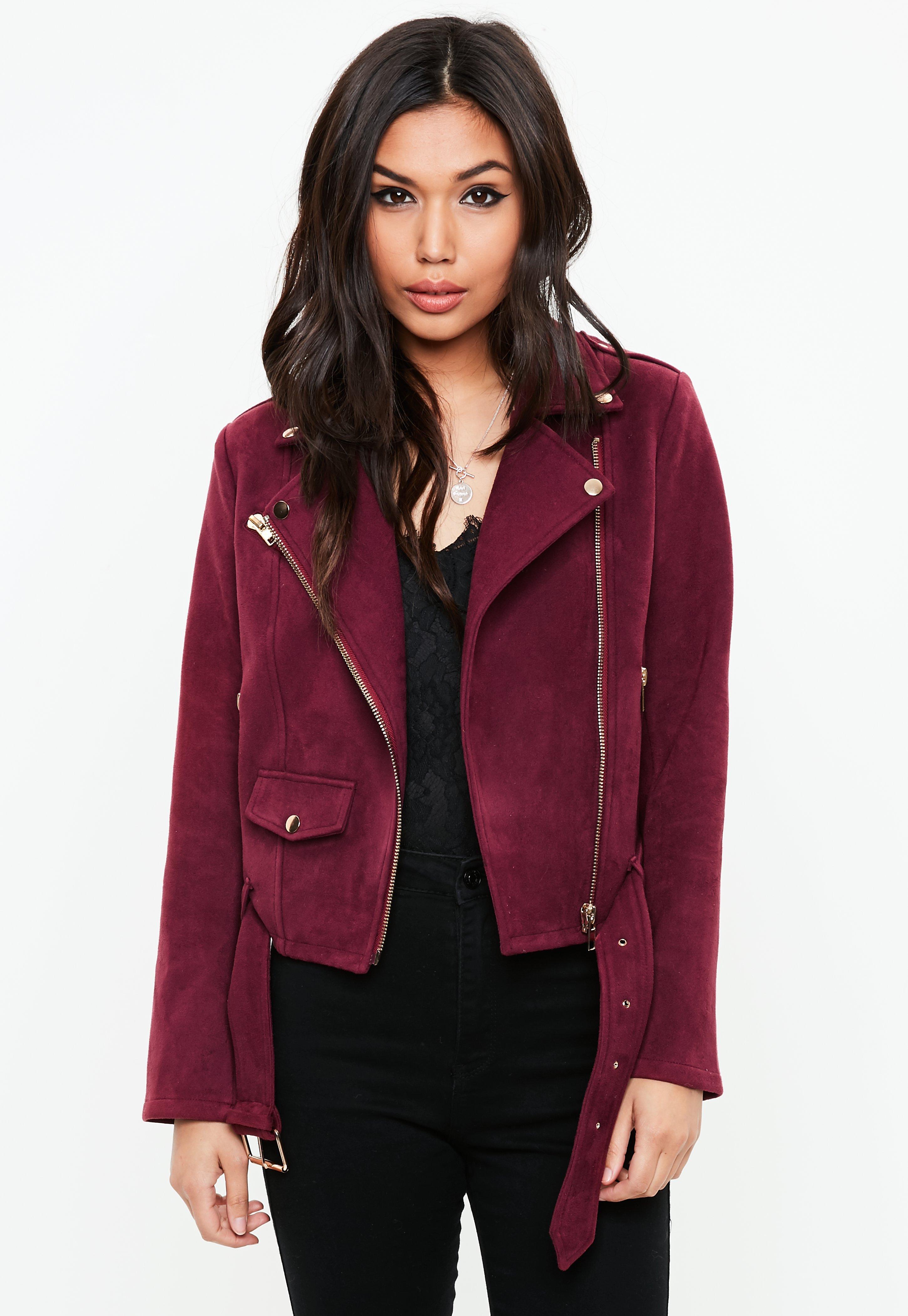 Burgundy suede jacket Clearance