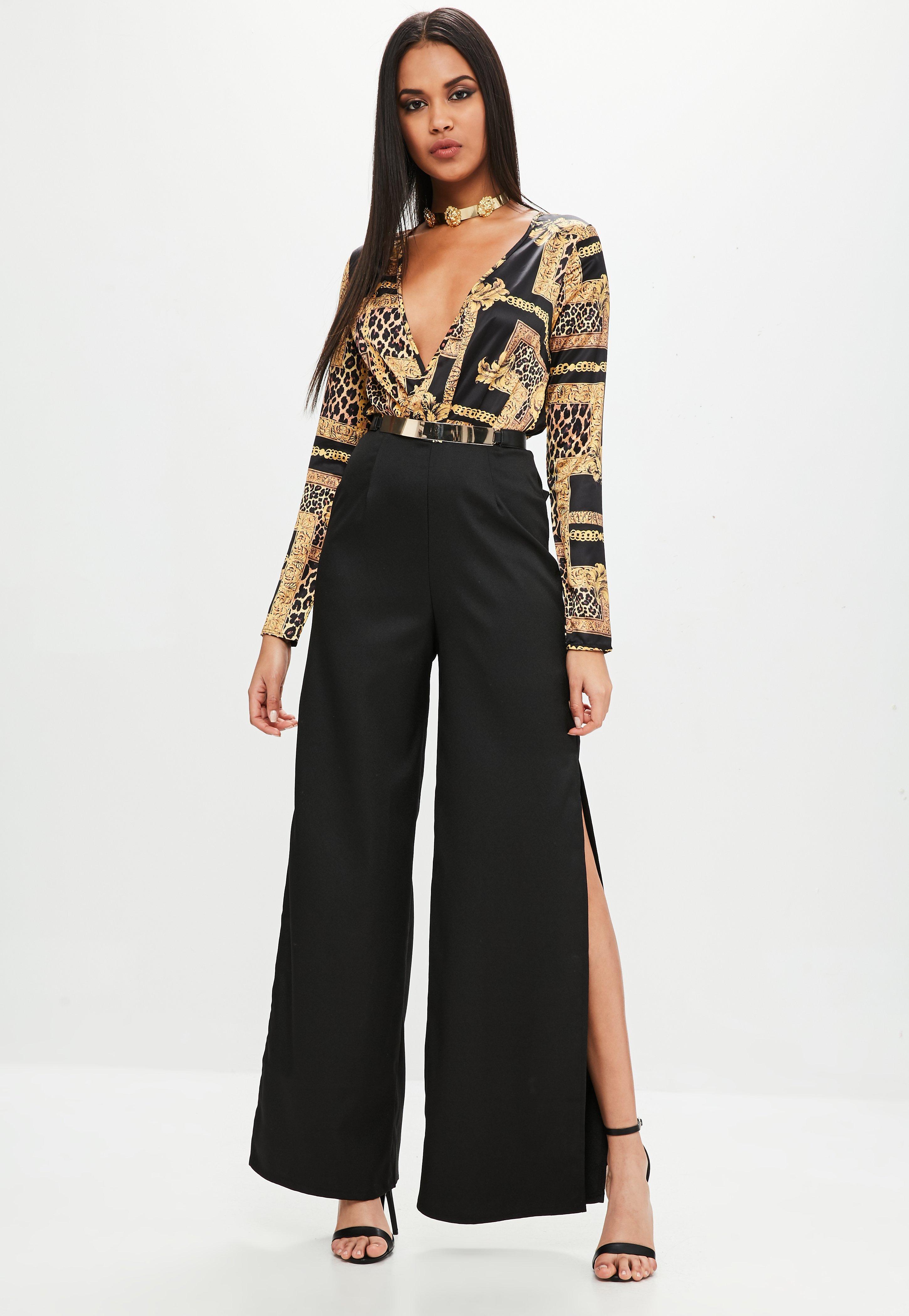 missguided long sleeve jumpsuit