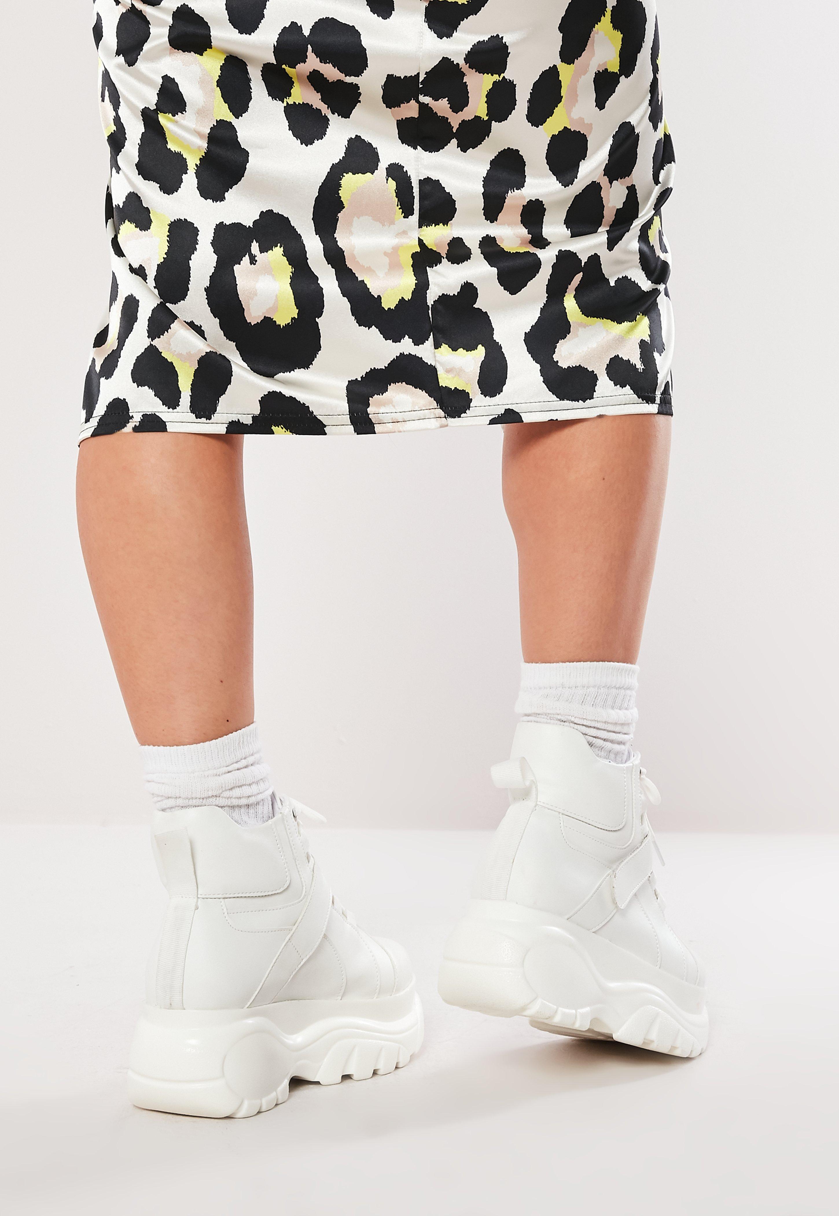 white chunky trainer boots