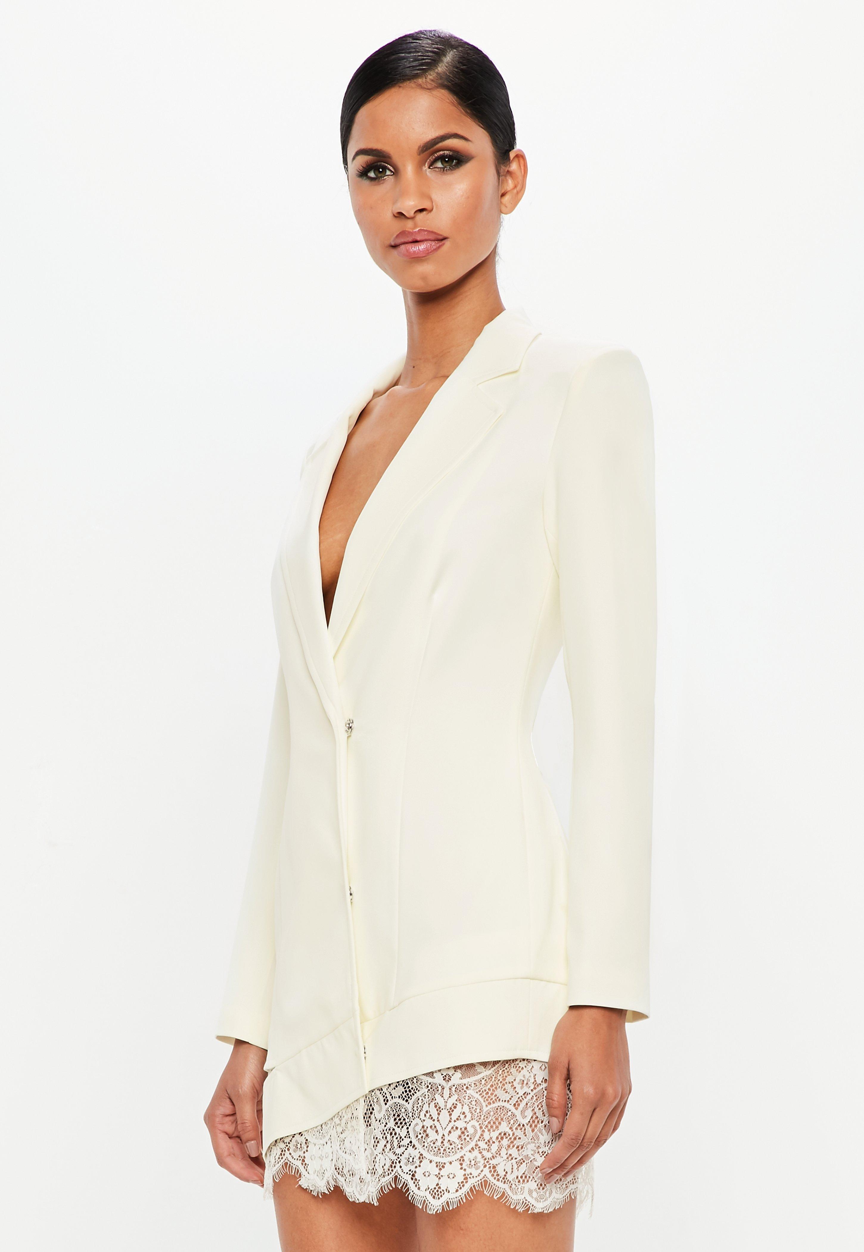 peace and love white blazer dress