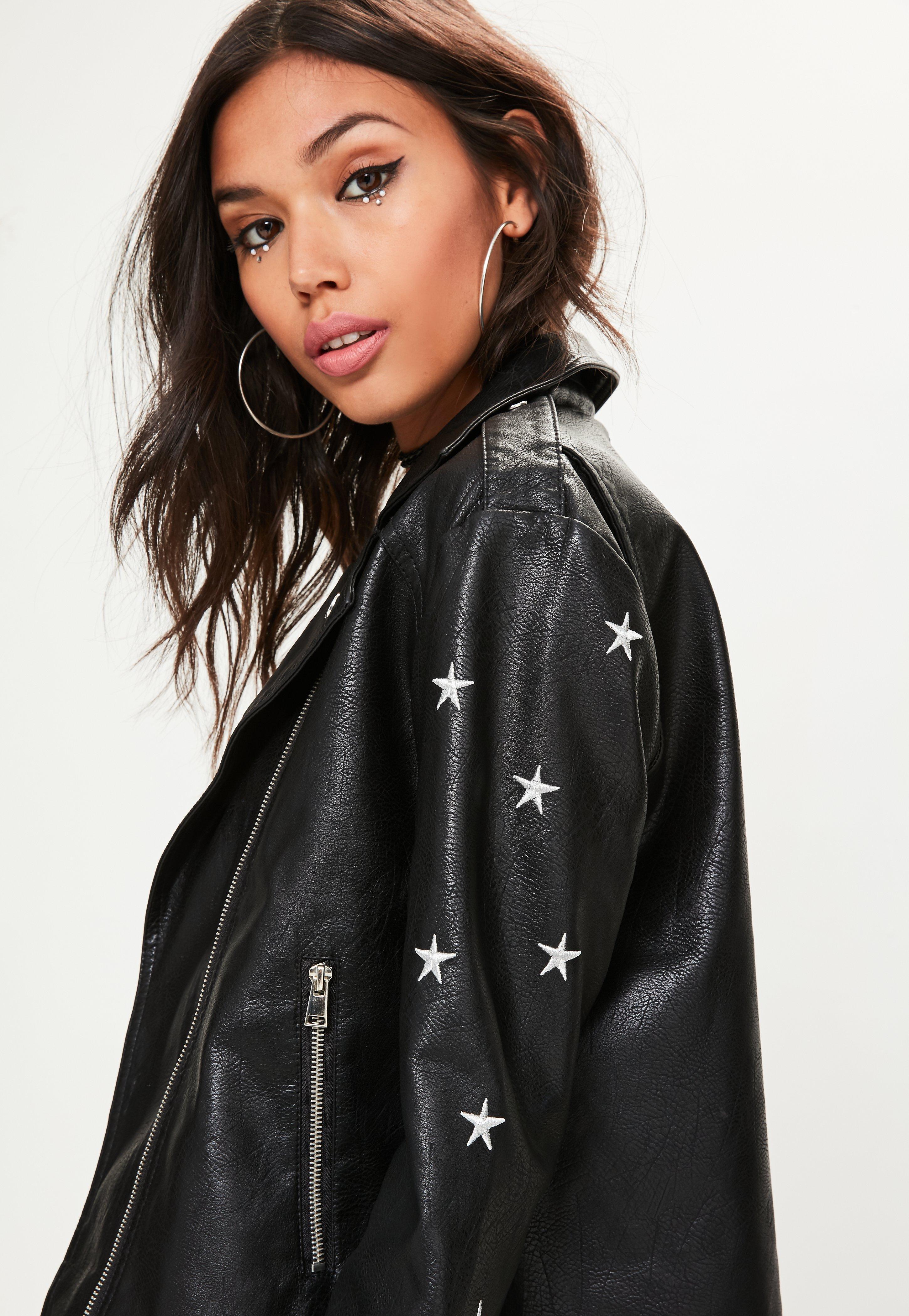 black star leather jacket
