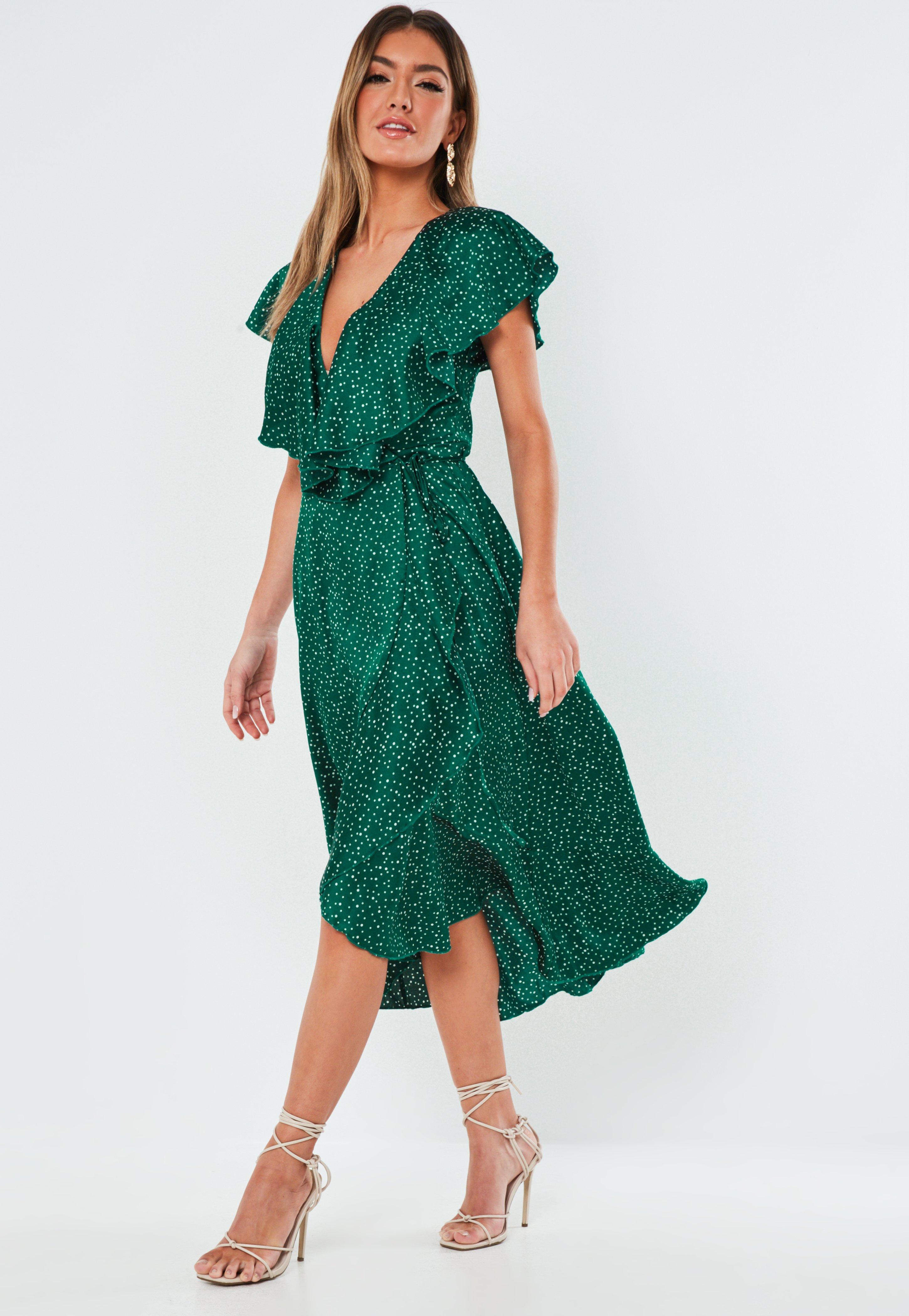 dark green tea dress