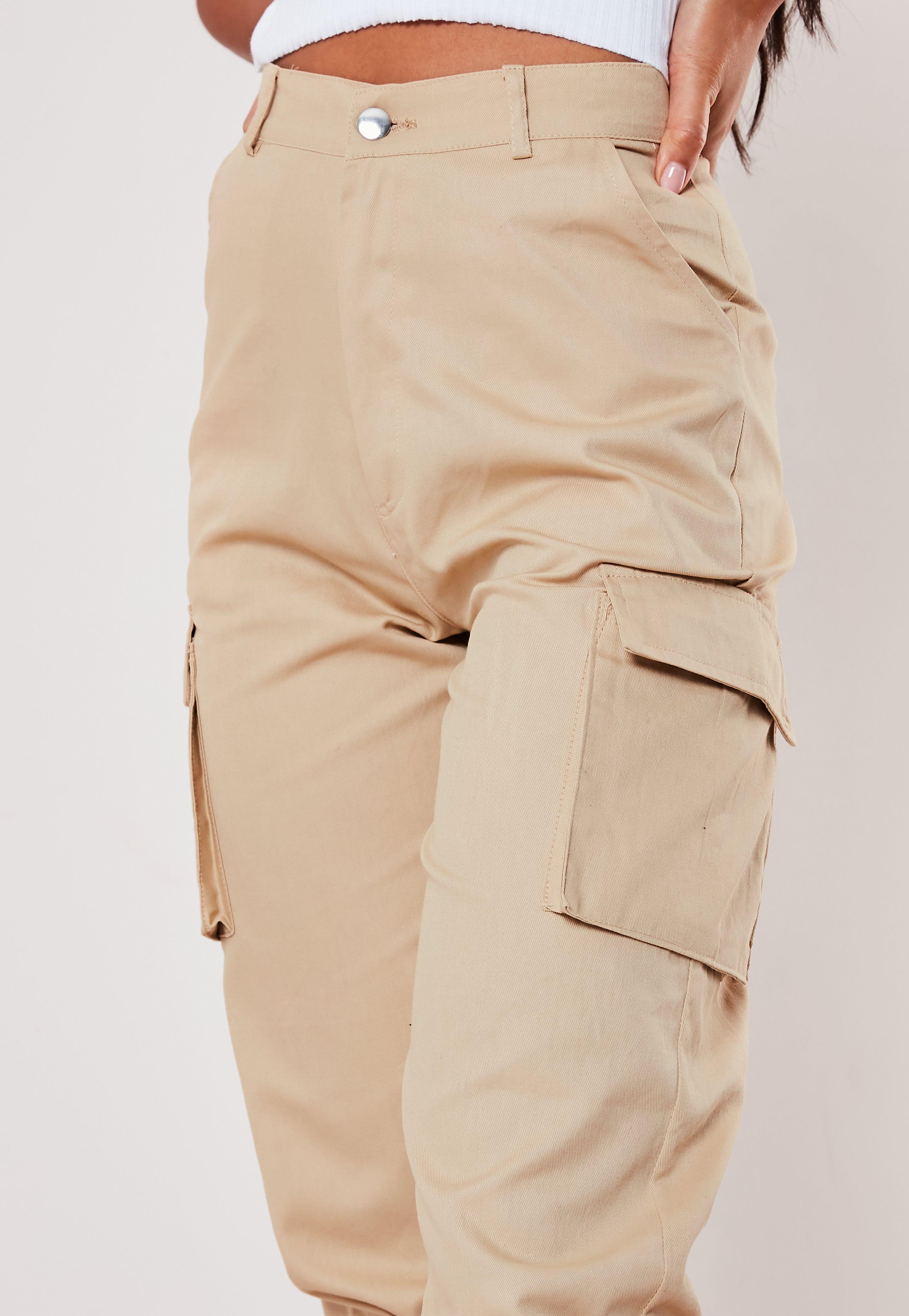 Tan plain cargo pants Clearance