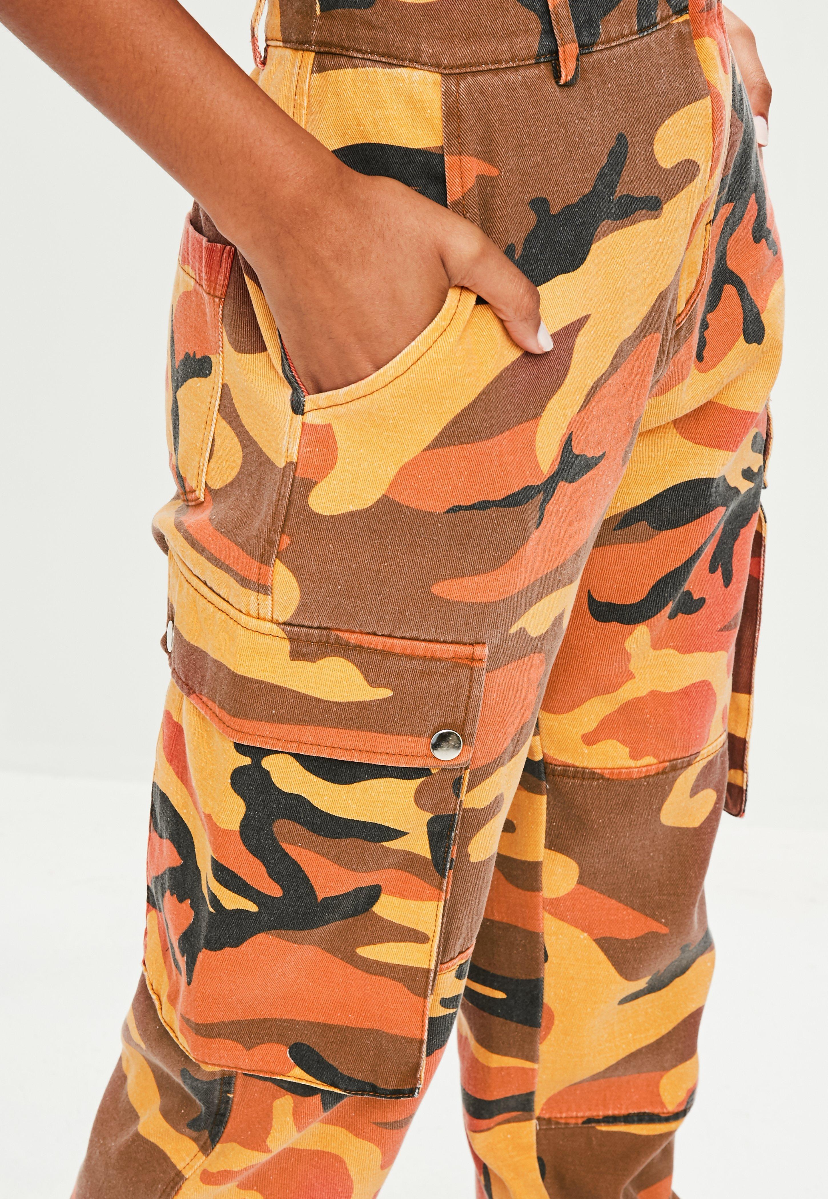 orange camo trousers