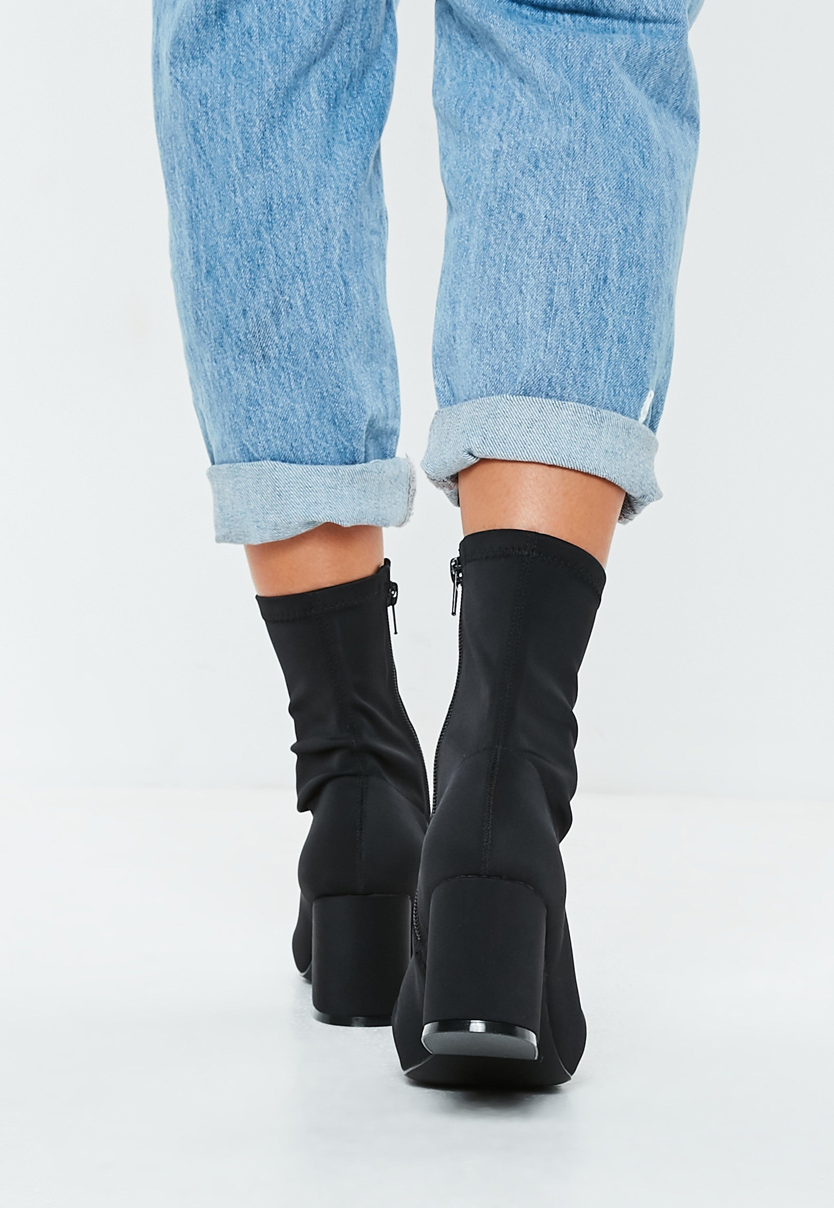 mid heel sock booties