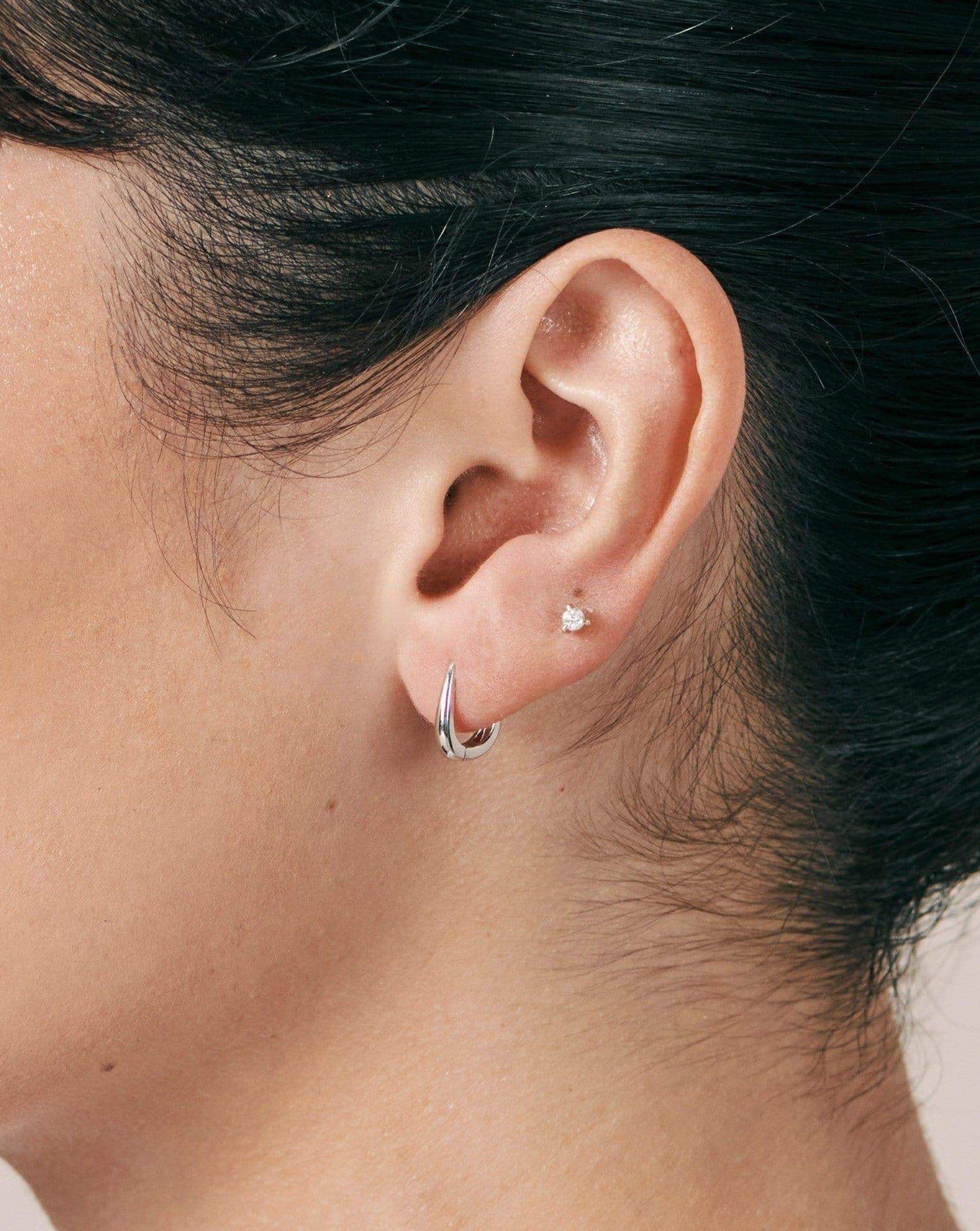 Missoma Fine Small Single Solitaire Diamond Stud Earring | 14ct White Gold/ diamond | Lyst UK