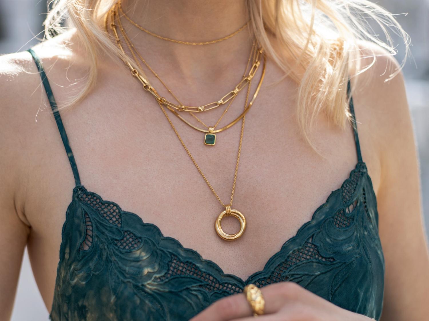 Missoma Lucy Williams X Square Malachite Necklace in Metallic - Lyst