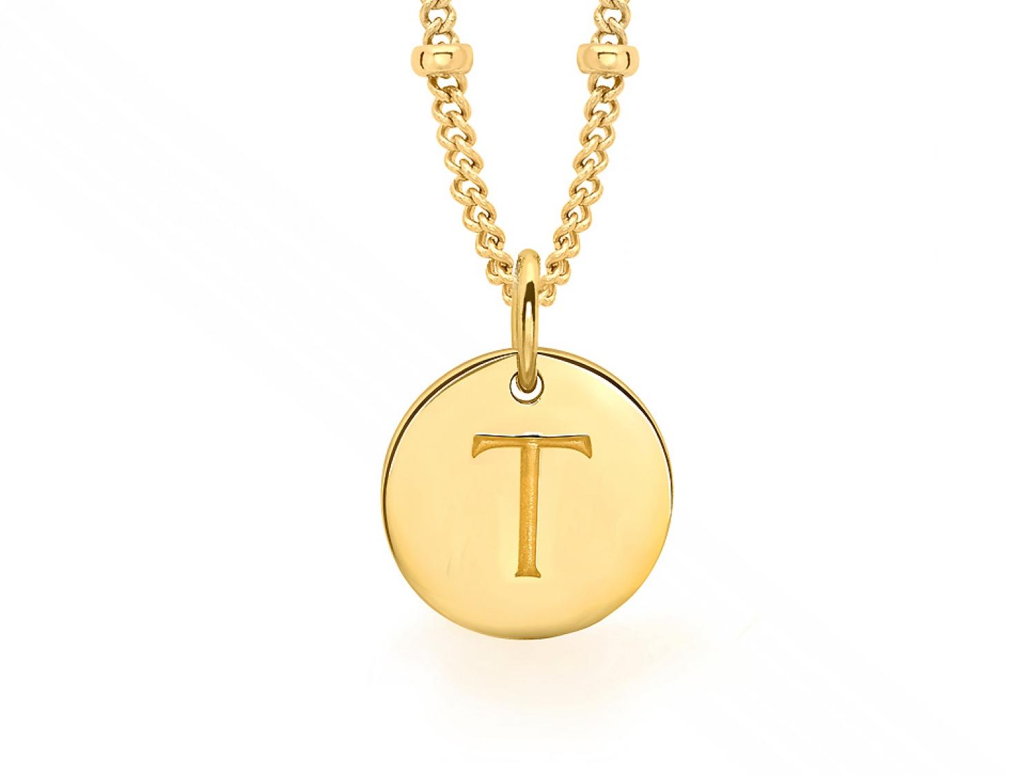 Missoma Gold Initial T Necklace in Metallic - Lyst