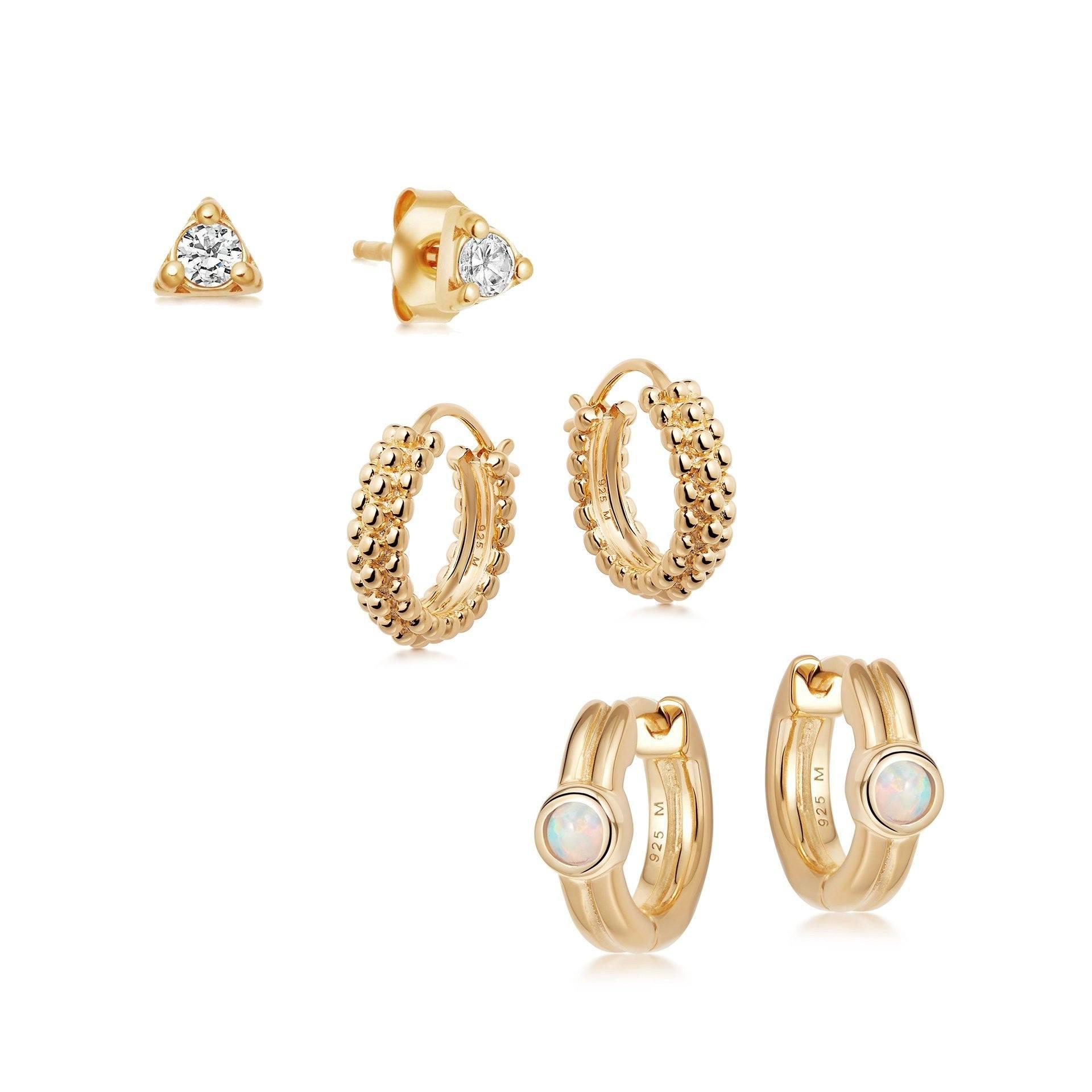 Missoma Gold Single Stone And Baya Earring Set in Metallic - Lyst