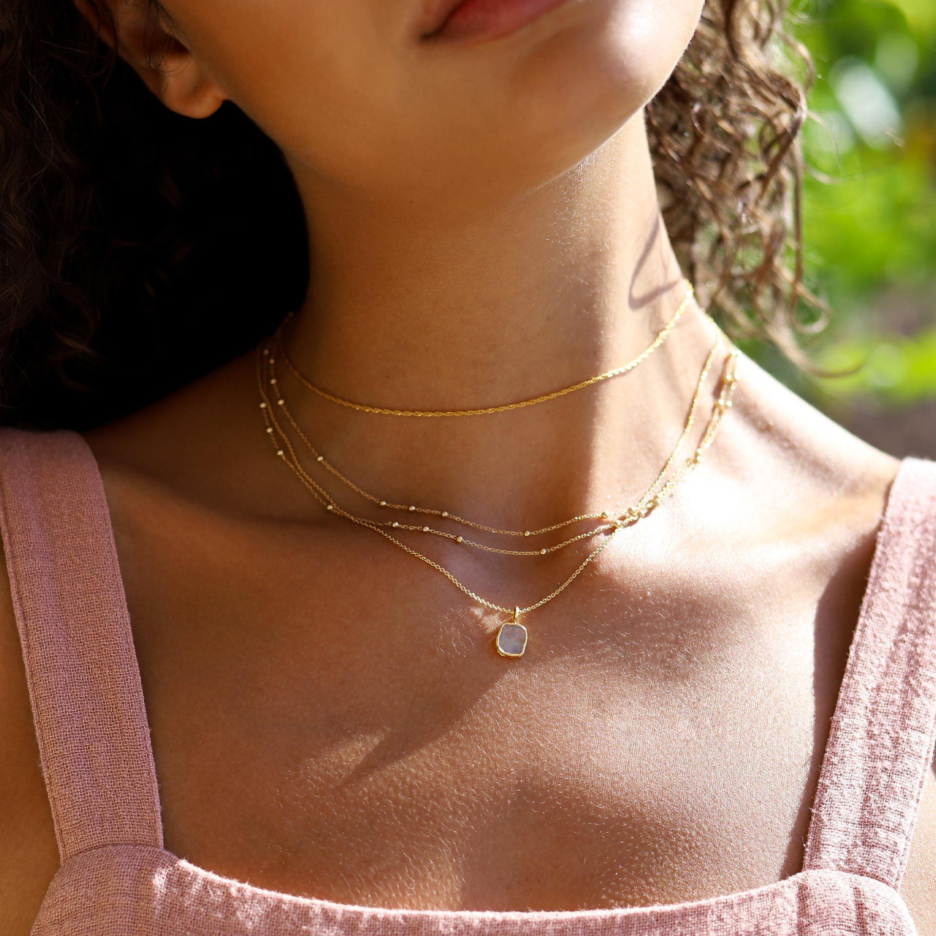 Missoma Rainbow Moonstone Gold Charm 