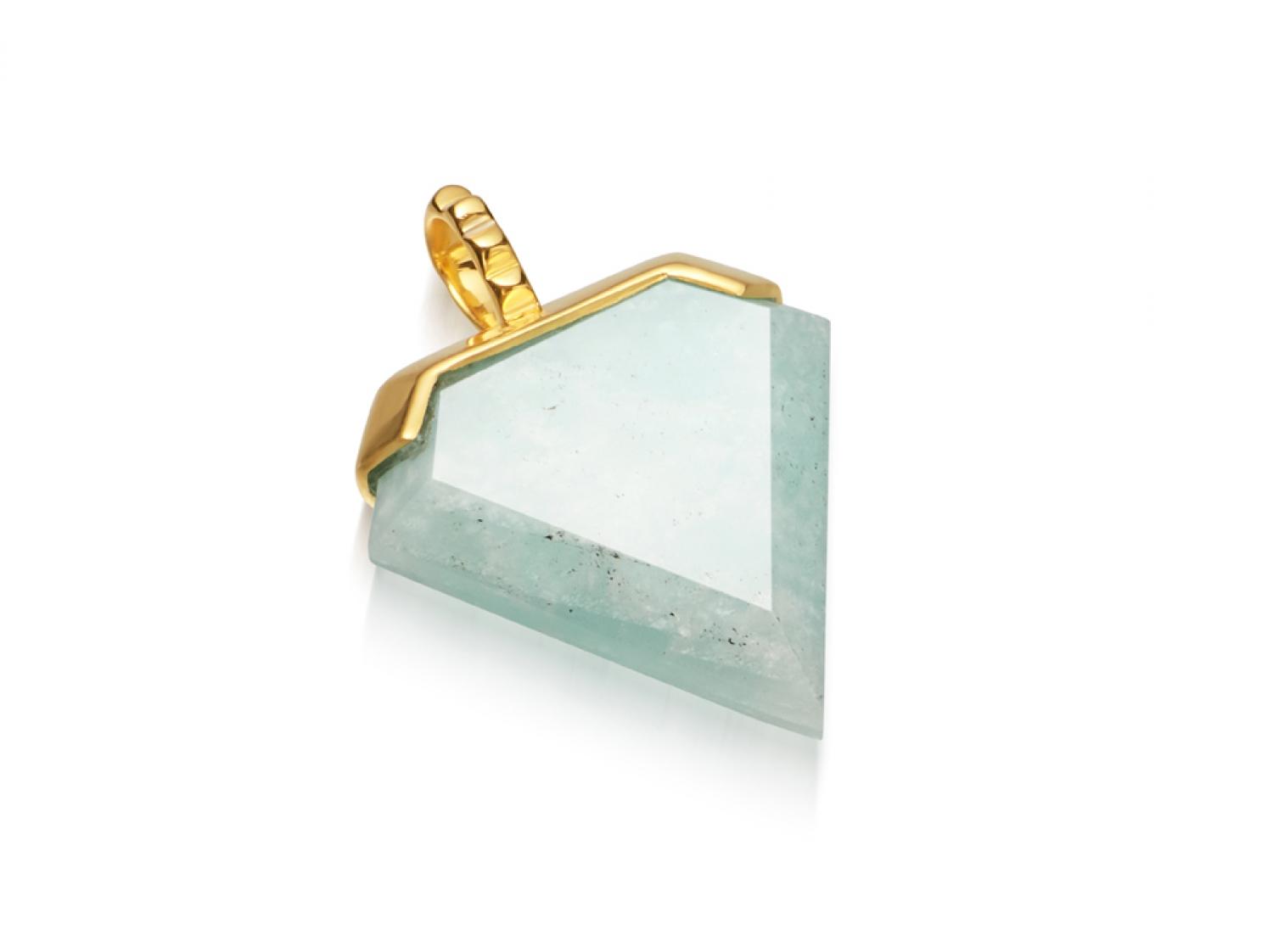 Missoma Amazonite Gold Shield Pendant 