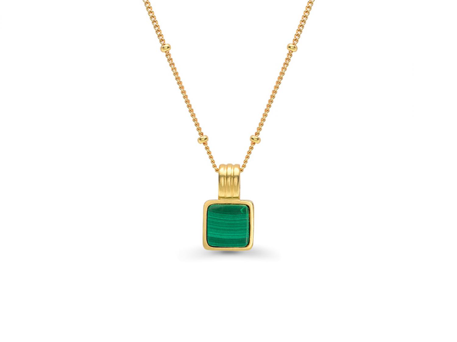 Missoma Lucy Williams X Square Malachite Necklace in Metallic - Lyst