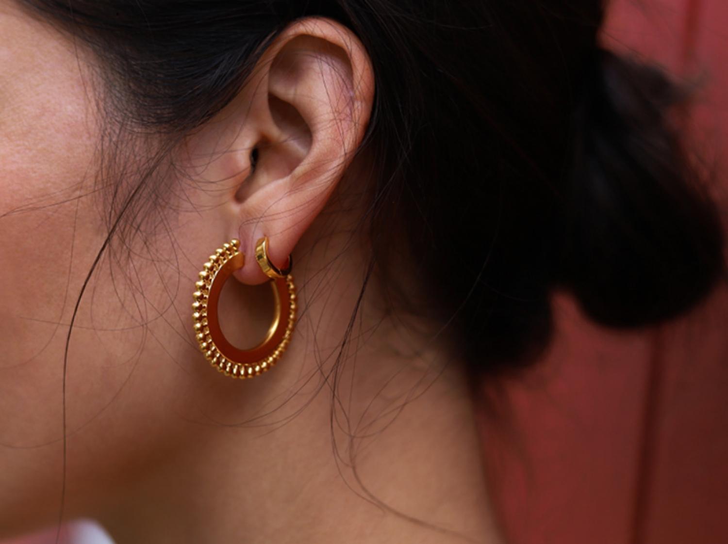 【MISSOMA】ZENYU ファン スモール フープ イヤリング GOLD Missoma 18ct Gold-Plated Zenyu Fan Medium Hoop Earrings