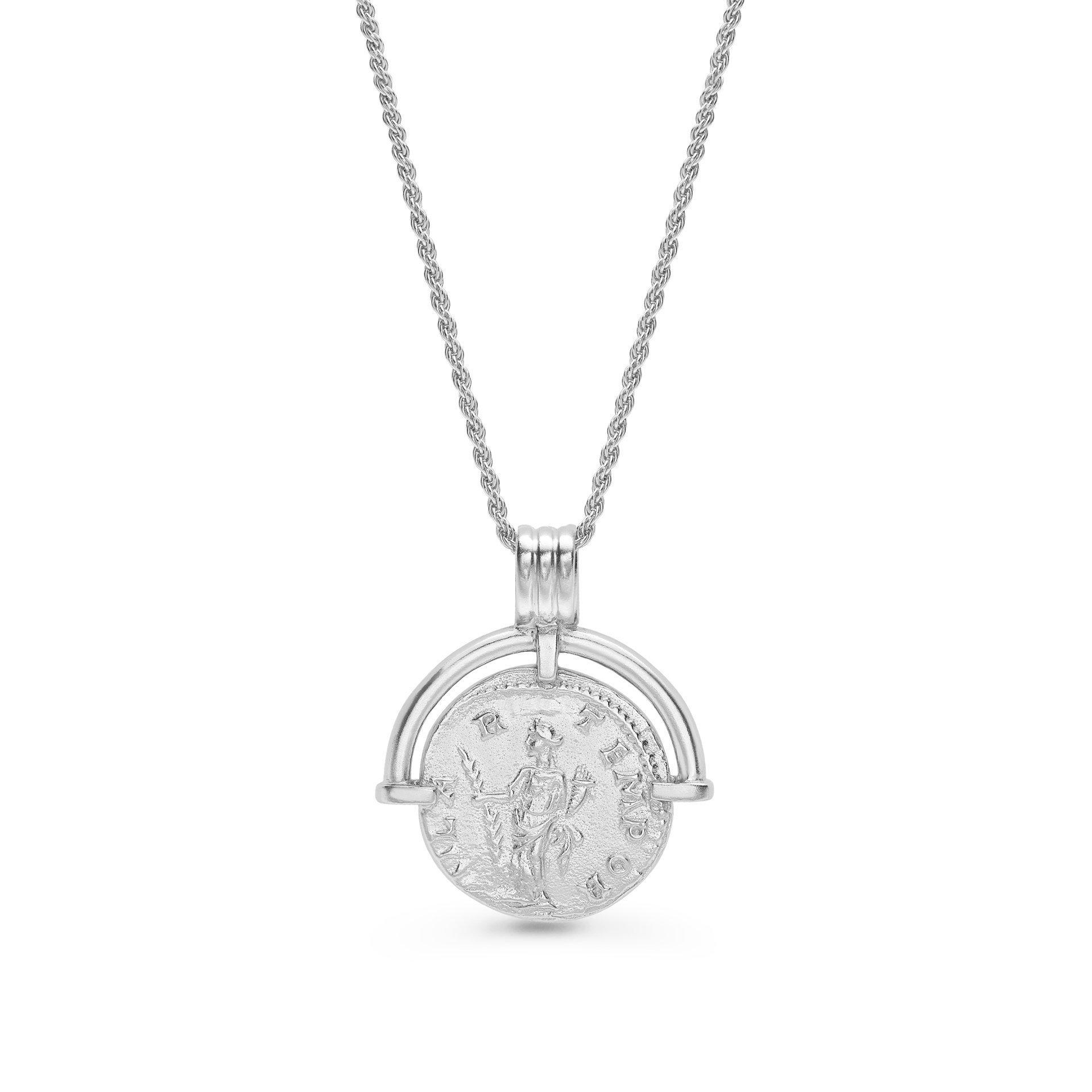 Missoma Silver Lucy Williams Roman Arc Coin Necklace in ...