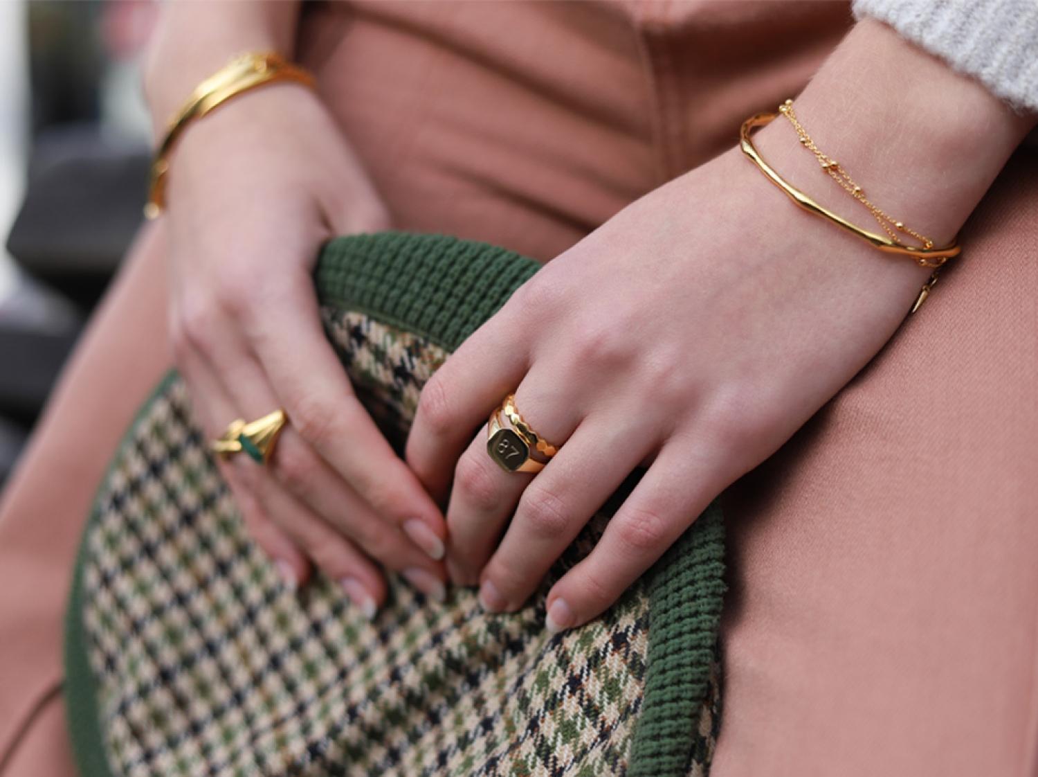 Missoma Gold Rhea Convex Ring in Metallic Lyst