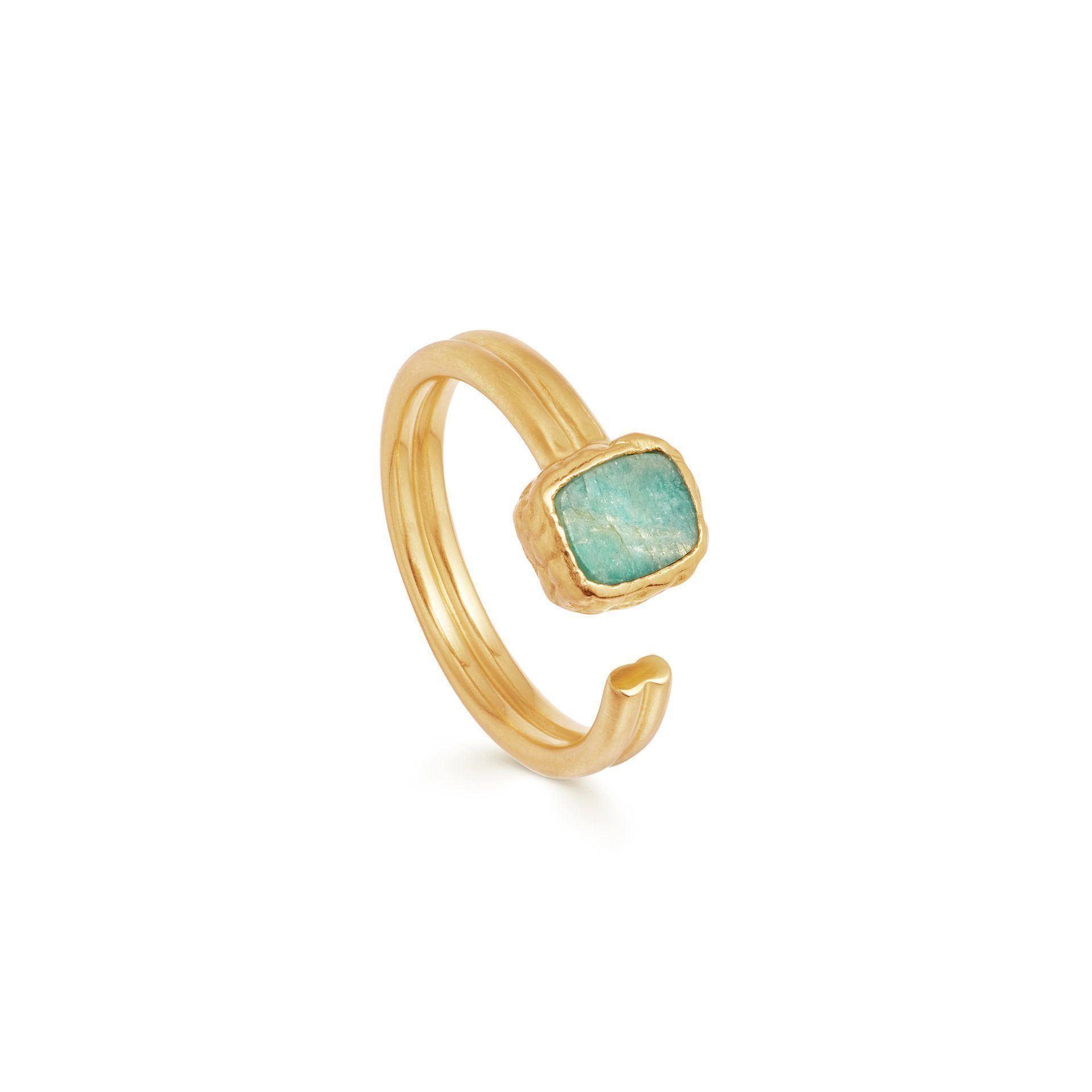 Missoma Amazonite Gold Lena Ring in Metallic Lyst