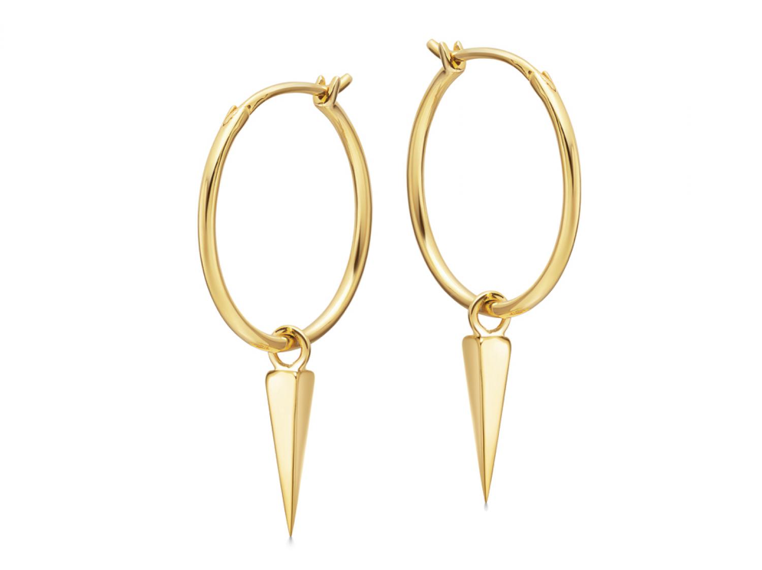 Missoma Gold Medium Spike Charm Hoops 