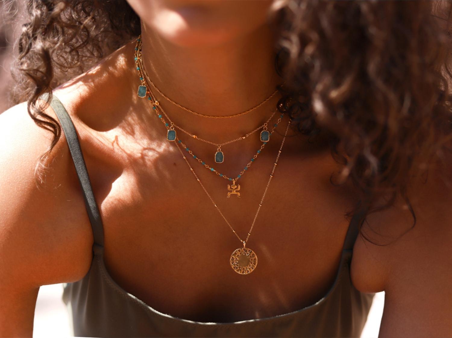 Missoma Amazonite Gold Lena Choker in 