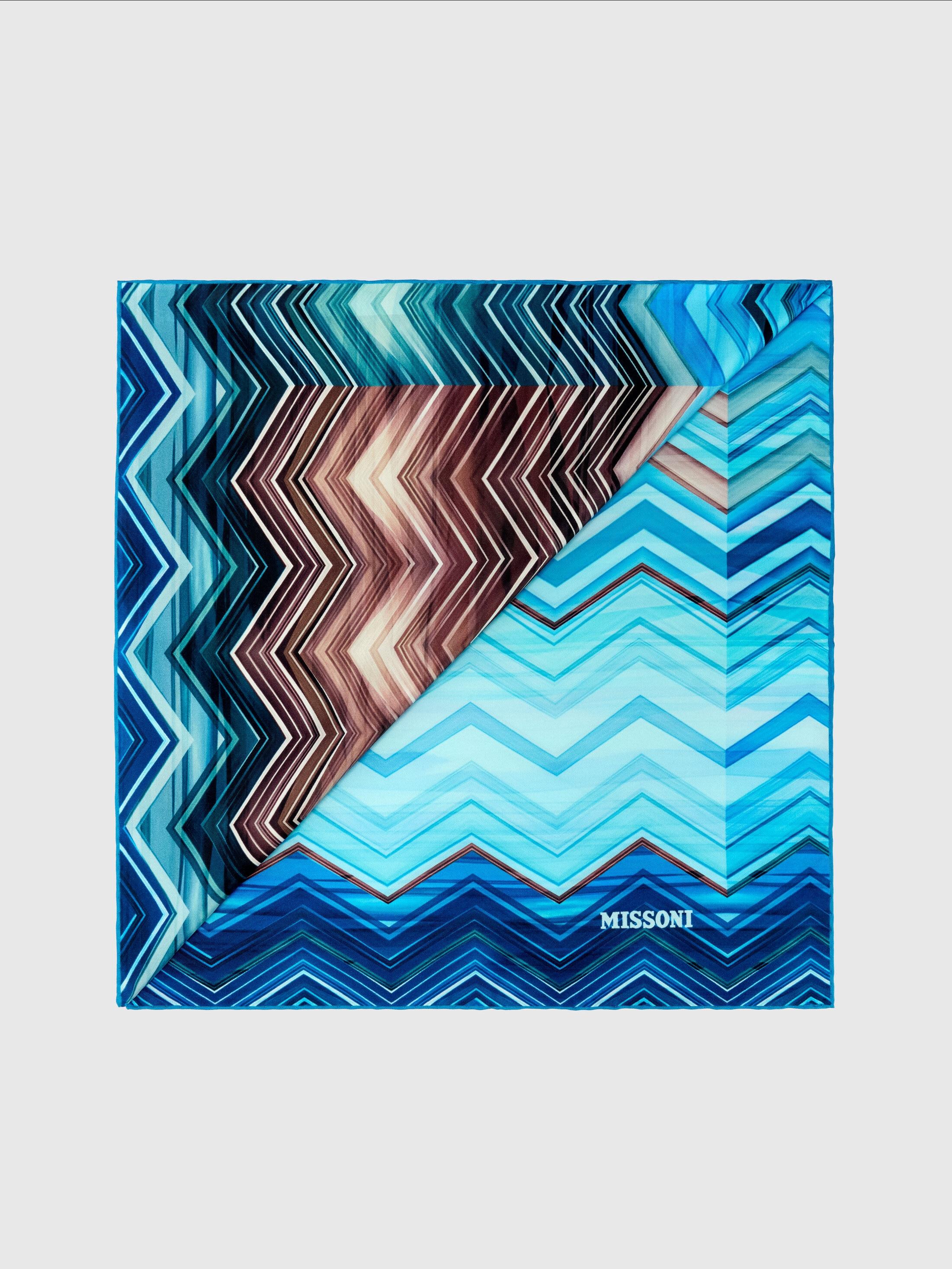 Missoni 100% Silk Scarf With Chevron Print in Blue | Lyst