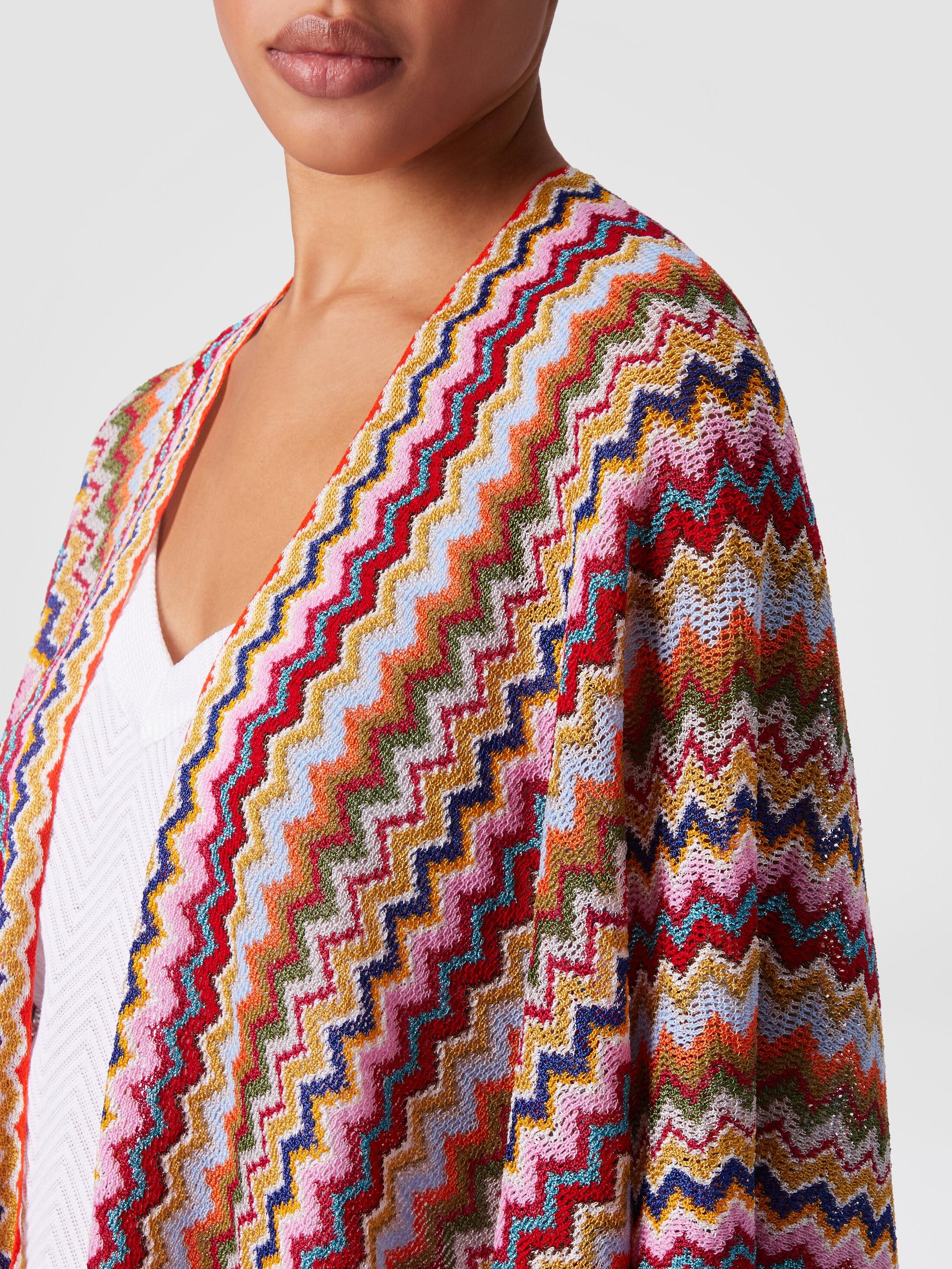 Missoni Knit Poncho With Chevron Pattern And Fringes in White | Lyst, image size:2201x2934