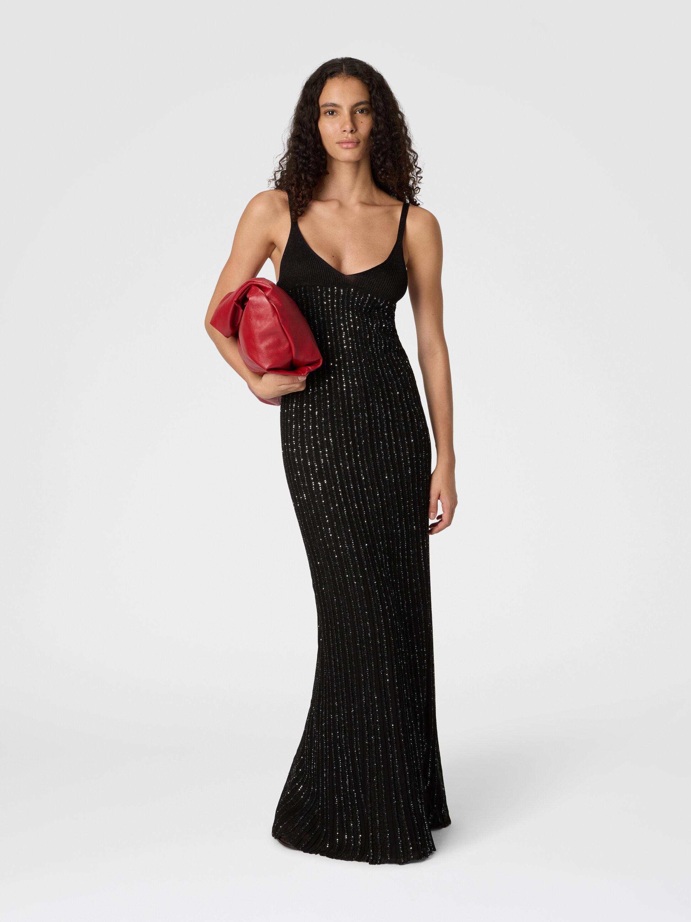 black strapless tea length dress Ladivine CD275T