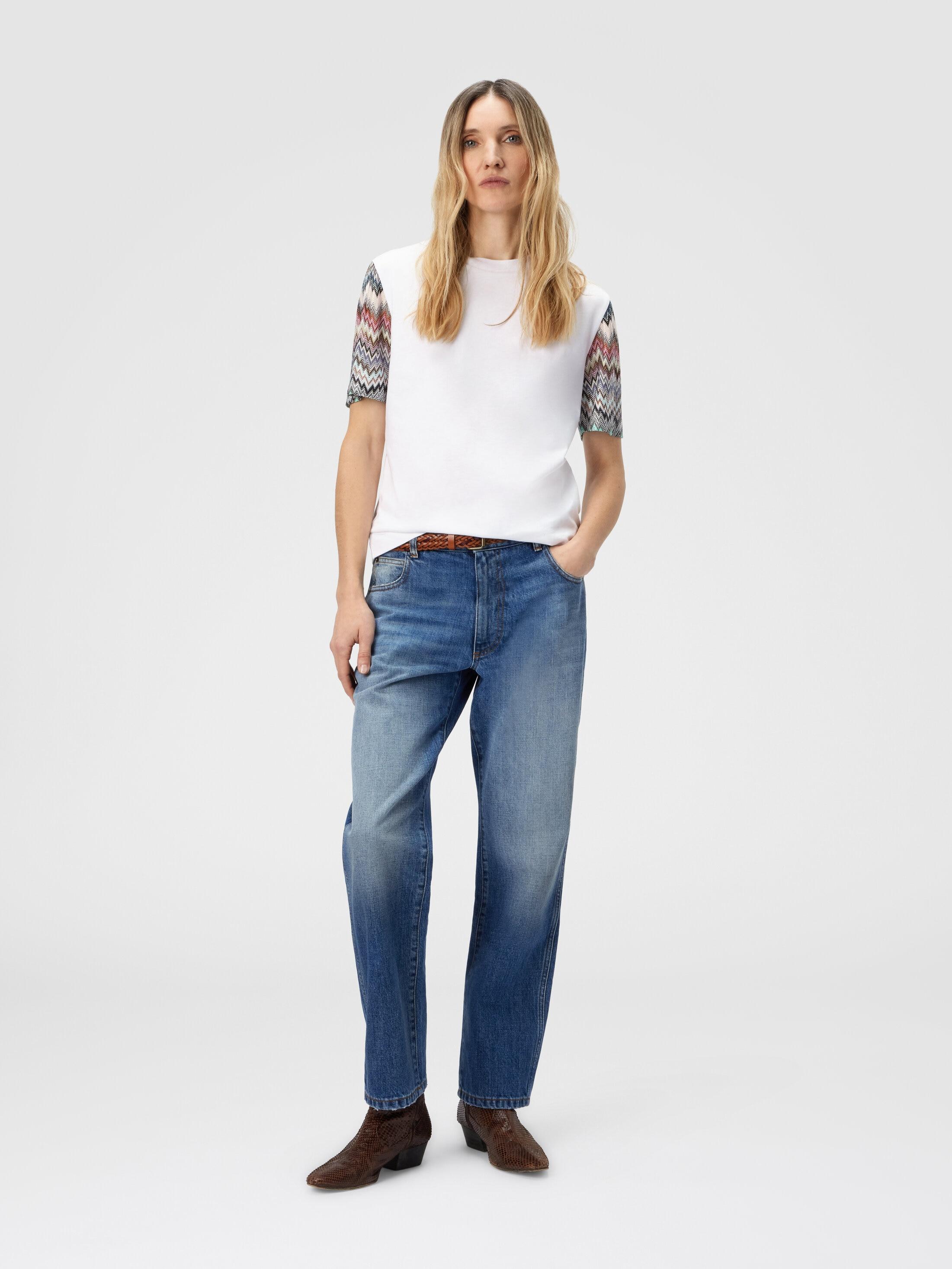 Tシャツ・カットソー MISSONI Embroidered wool polo shirt (US24W208BK015U S10AV) Short-sleeved polo shirt in zigzag cotton with contrasting trim