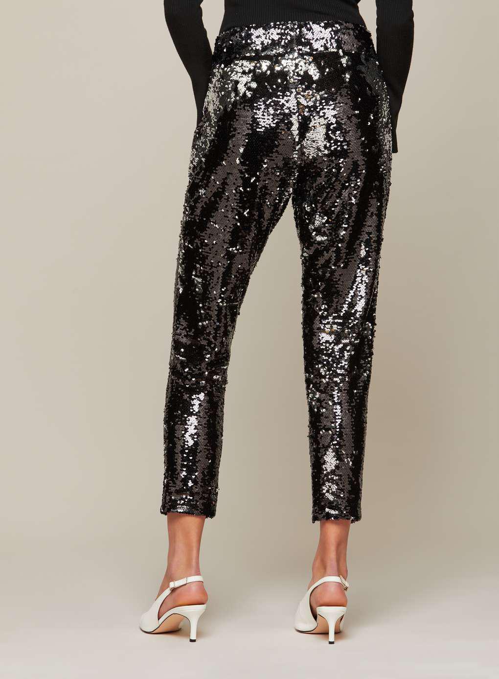 Miss Selfridge Synthetic Premium Black Sequin Trousers - Lyst