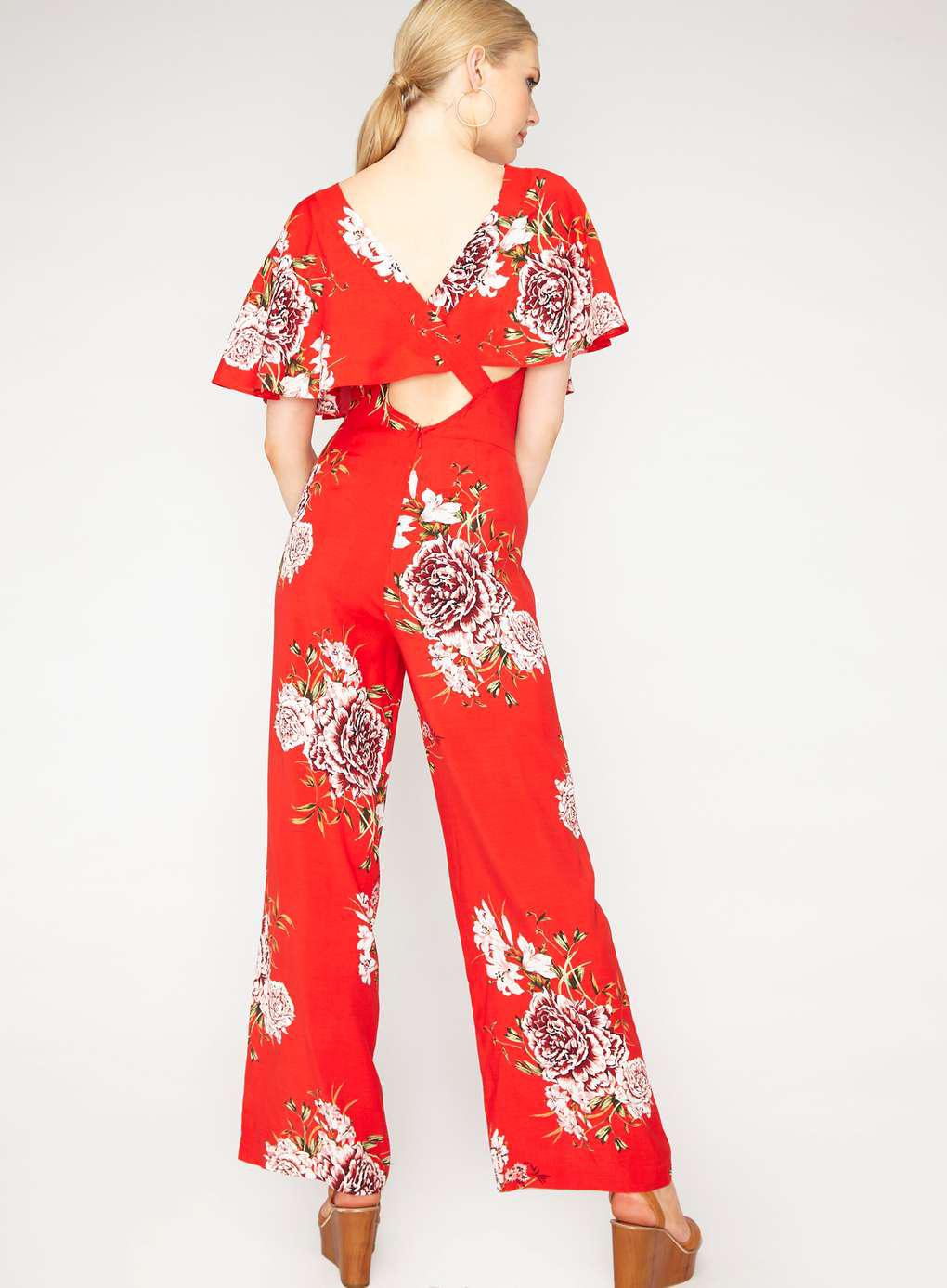 miss selfridge floral jumpsuit