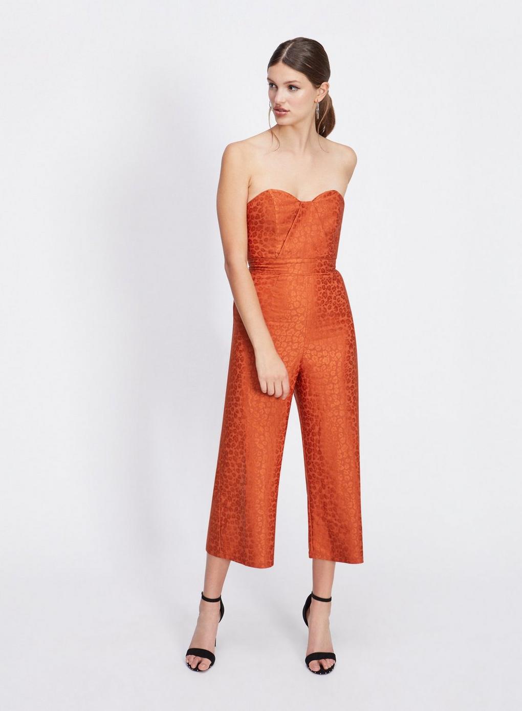 miss selfridge orange jumpsuit