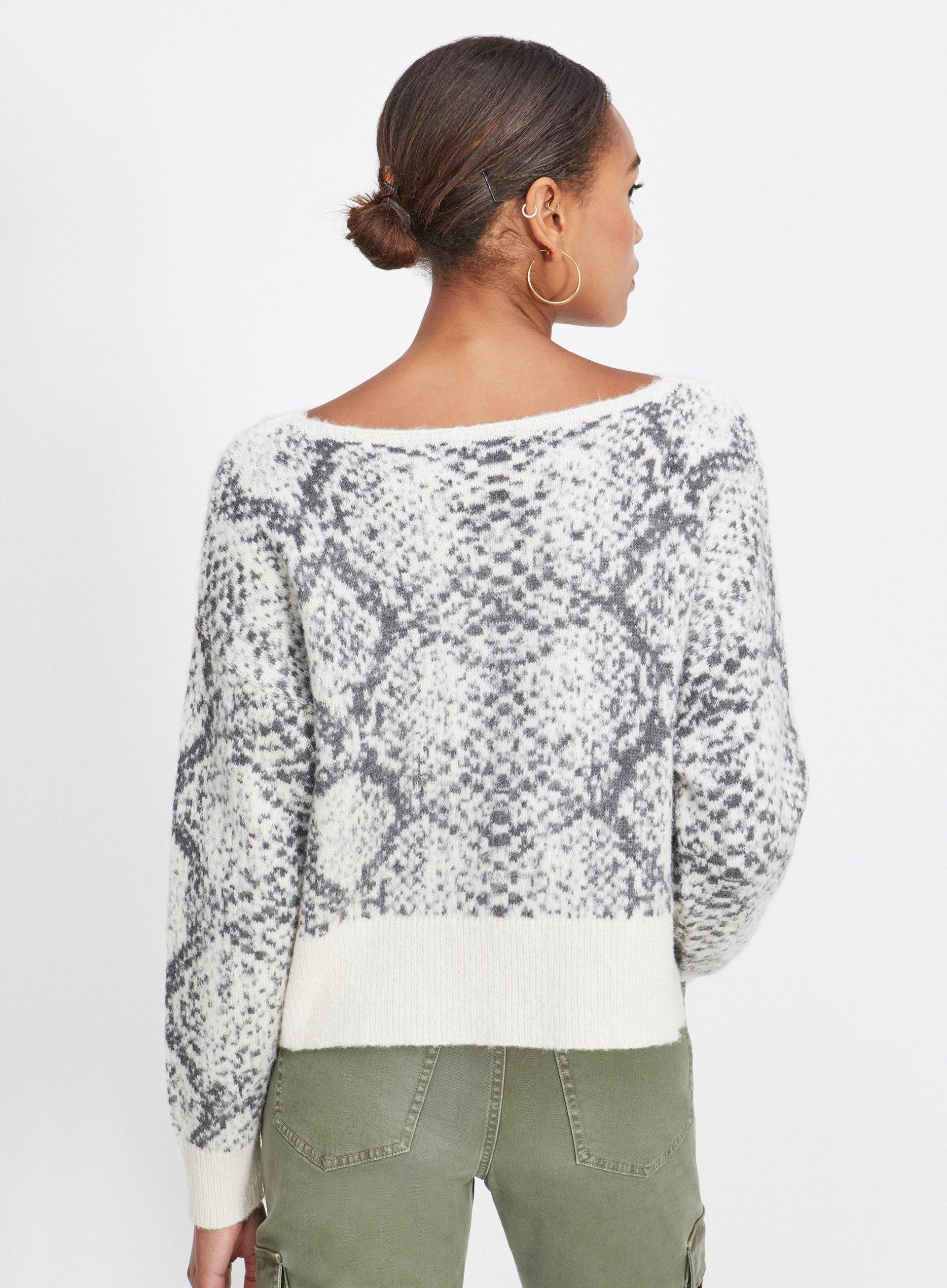 Miss Selfridge Synthetic Grey Snake Print Knitted Jumper in Gray - Lyst