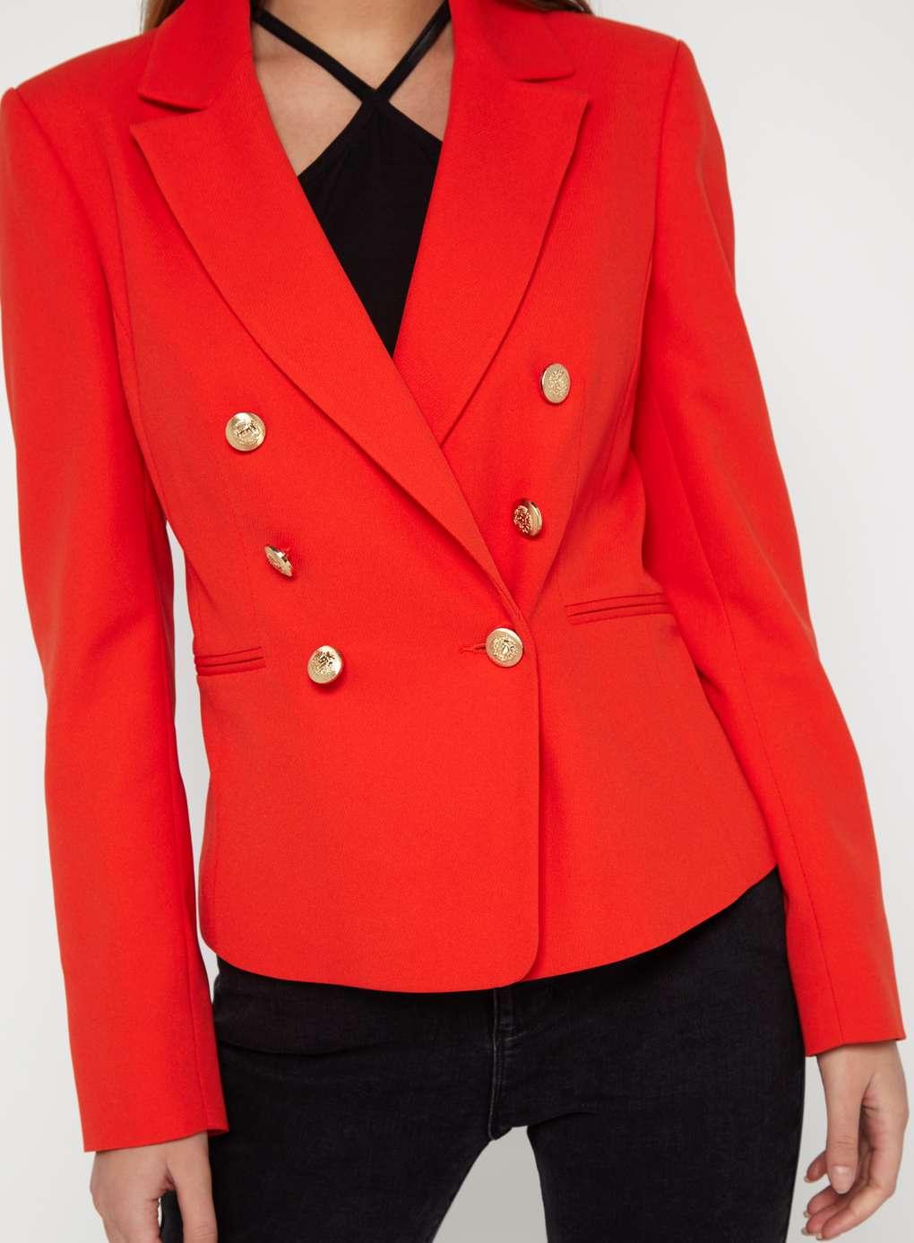 Miss Selfridge Synthetic Red Military Blazer - Lyst