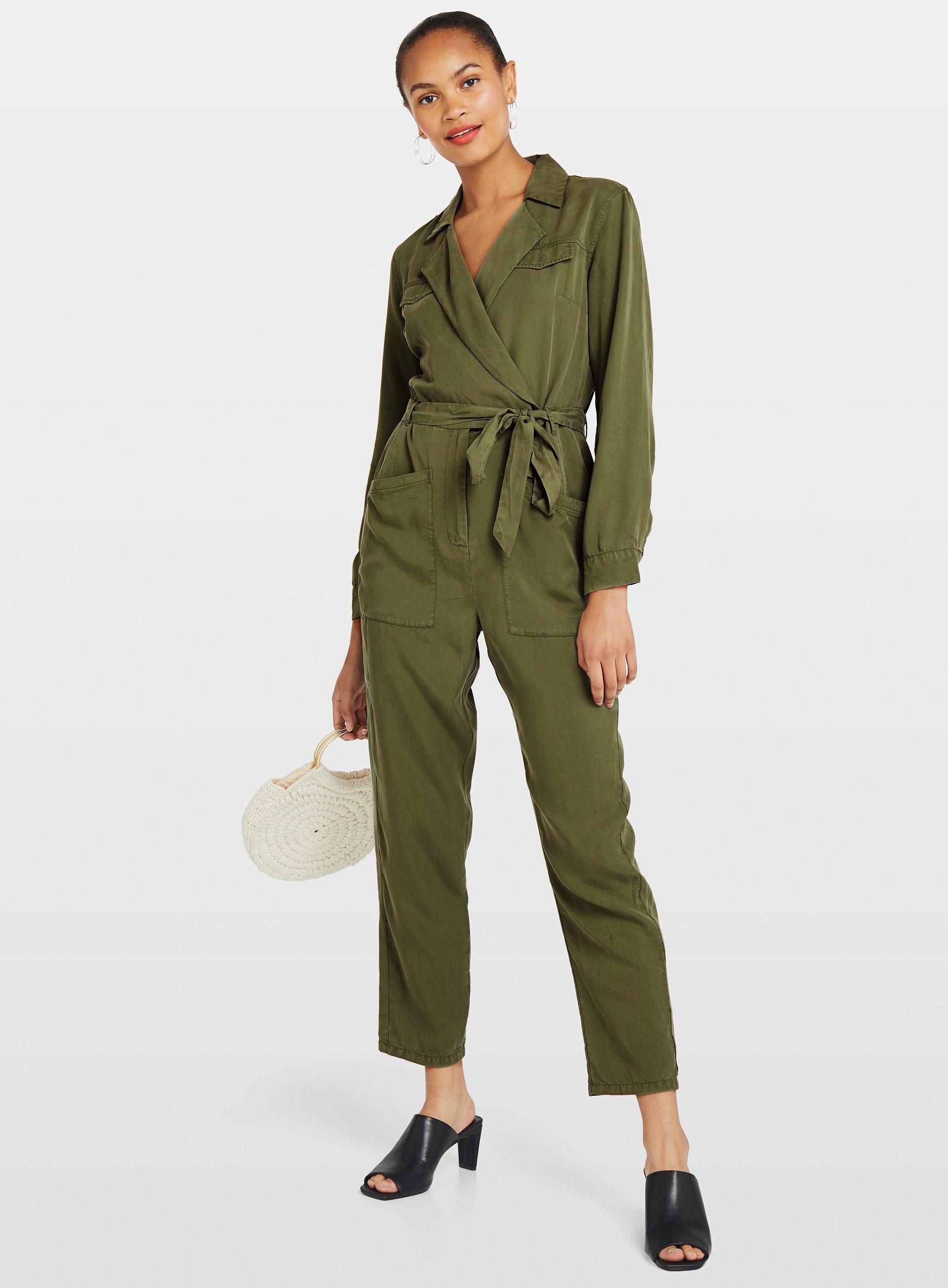 Miss Selfridge Khaki Utility Boiler Suit in Green Lyst
