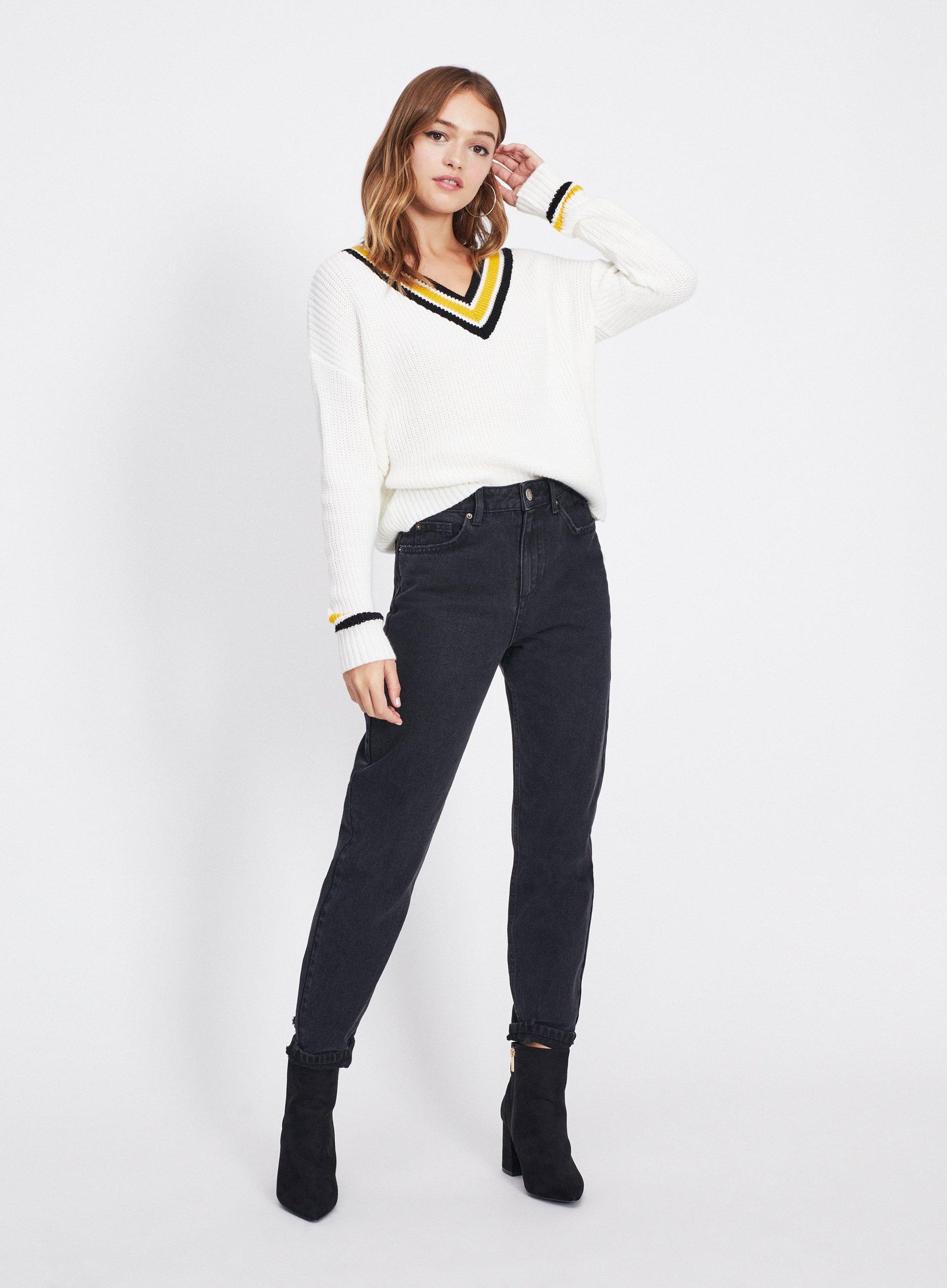 black slim fit mom jeans