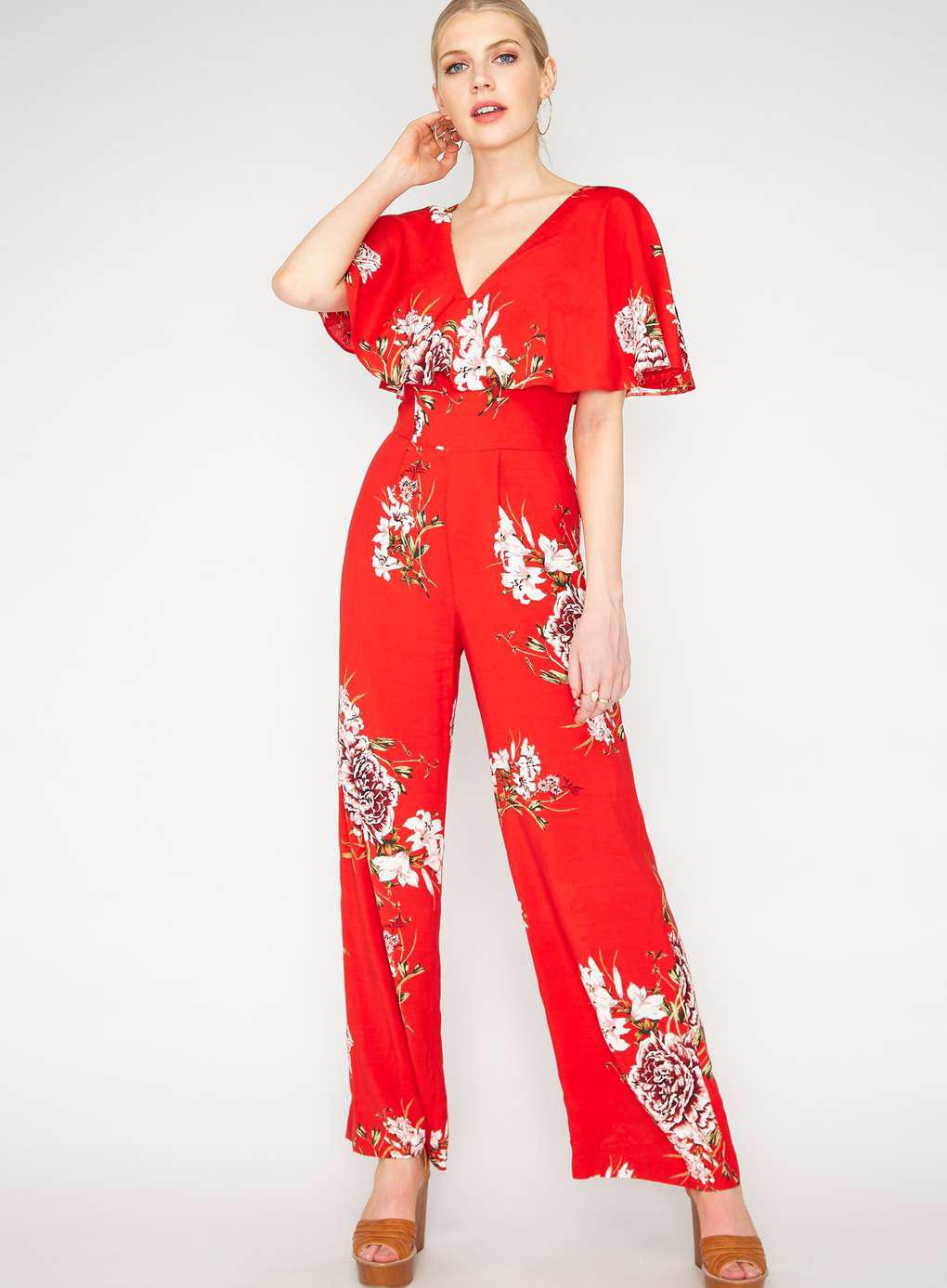miss selfridge red jumpsuit