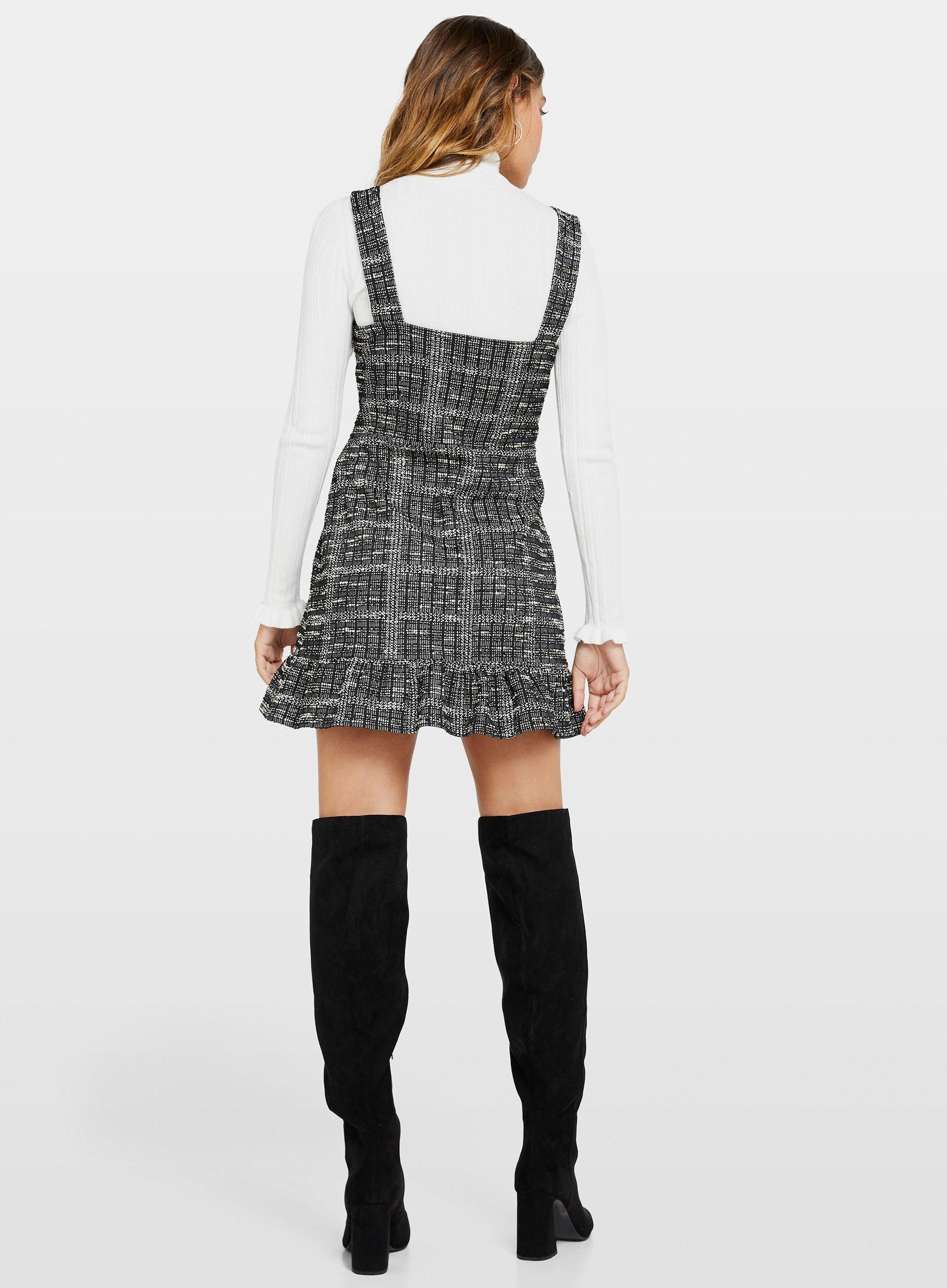 boucle pinafore dress