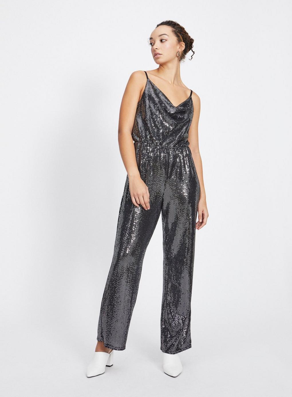 black shimmer jumpsuit