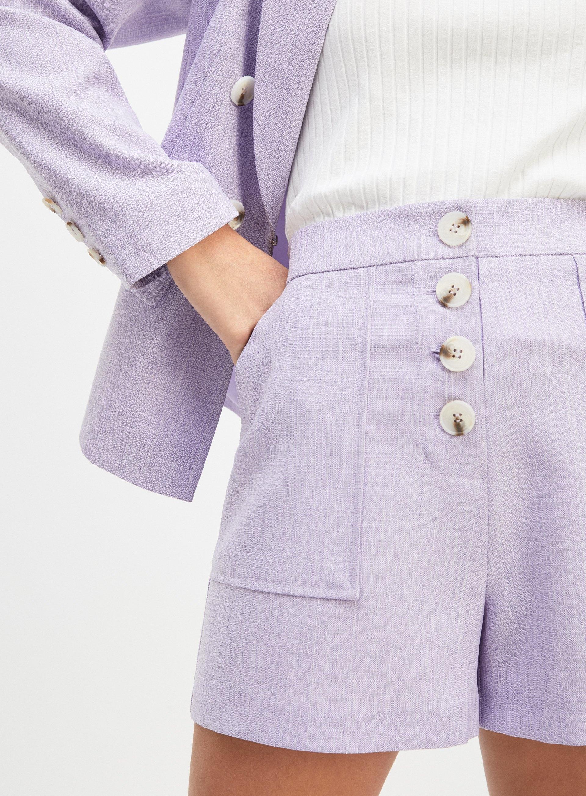 lilac blazer and shorts