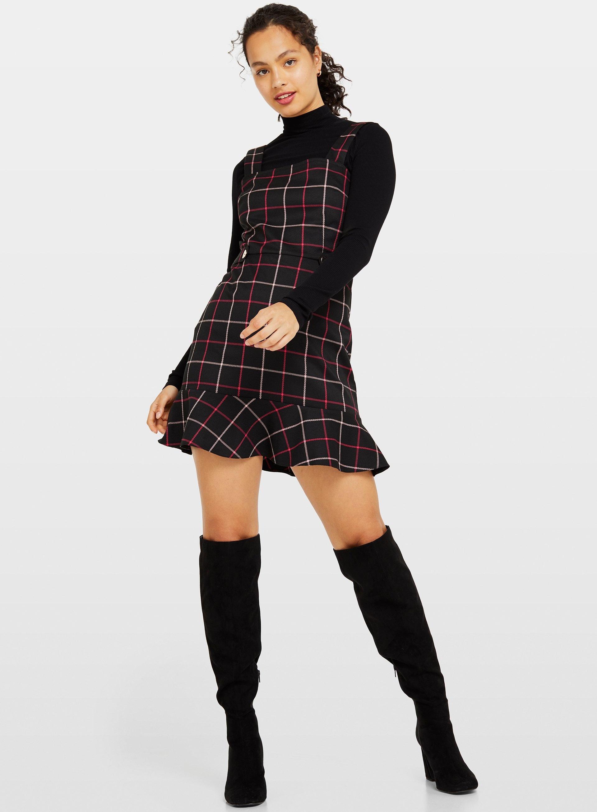 black frill hem dress