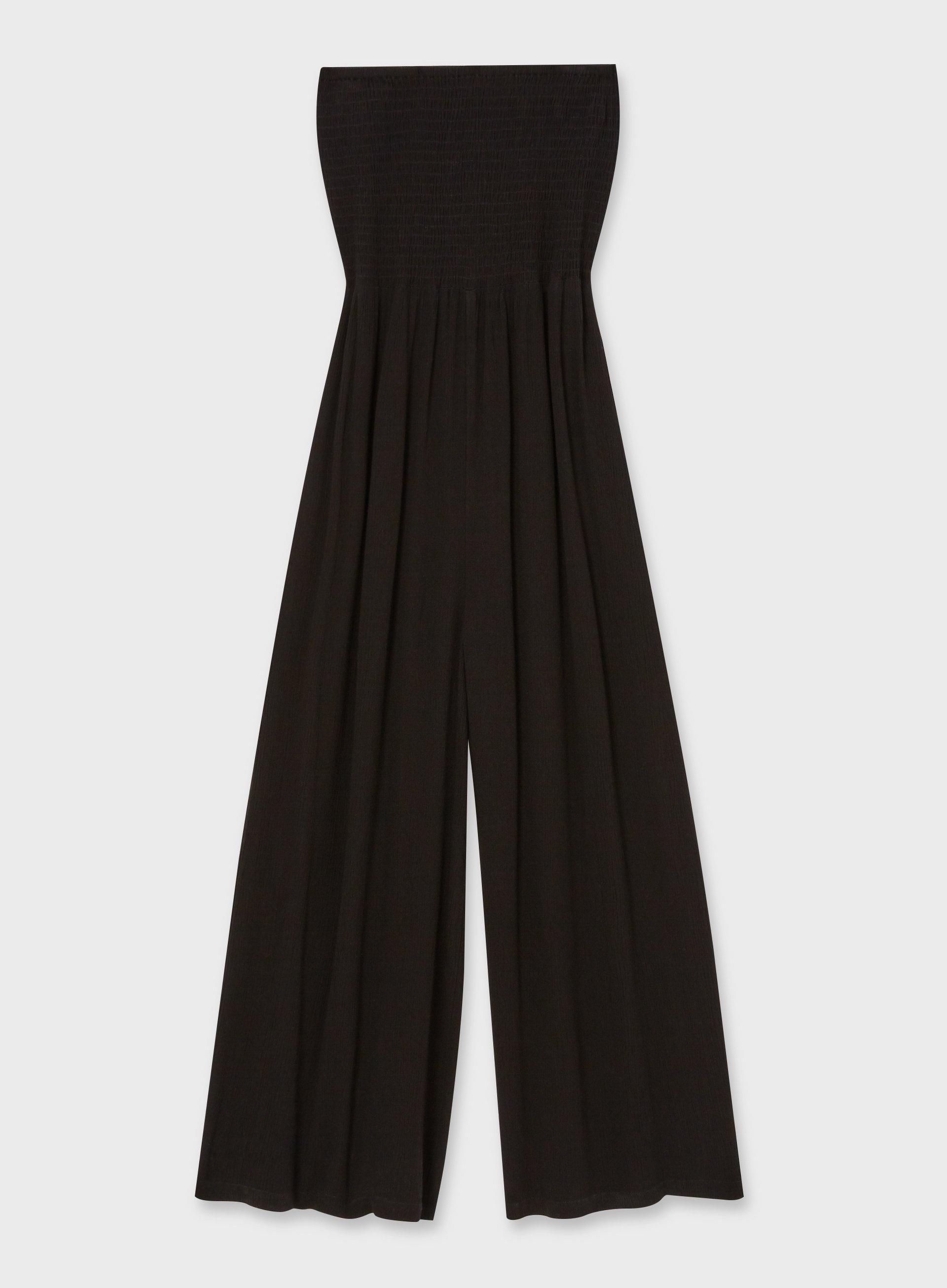 shirred bandeau jumpsuit