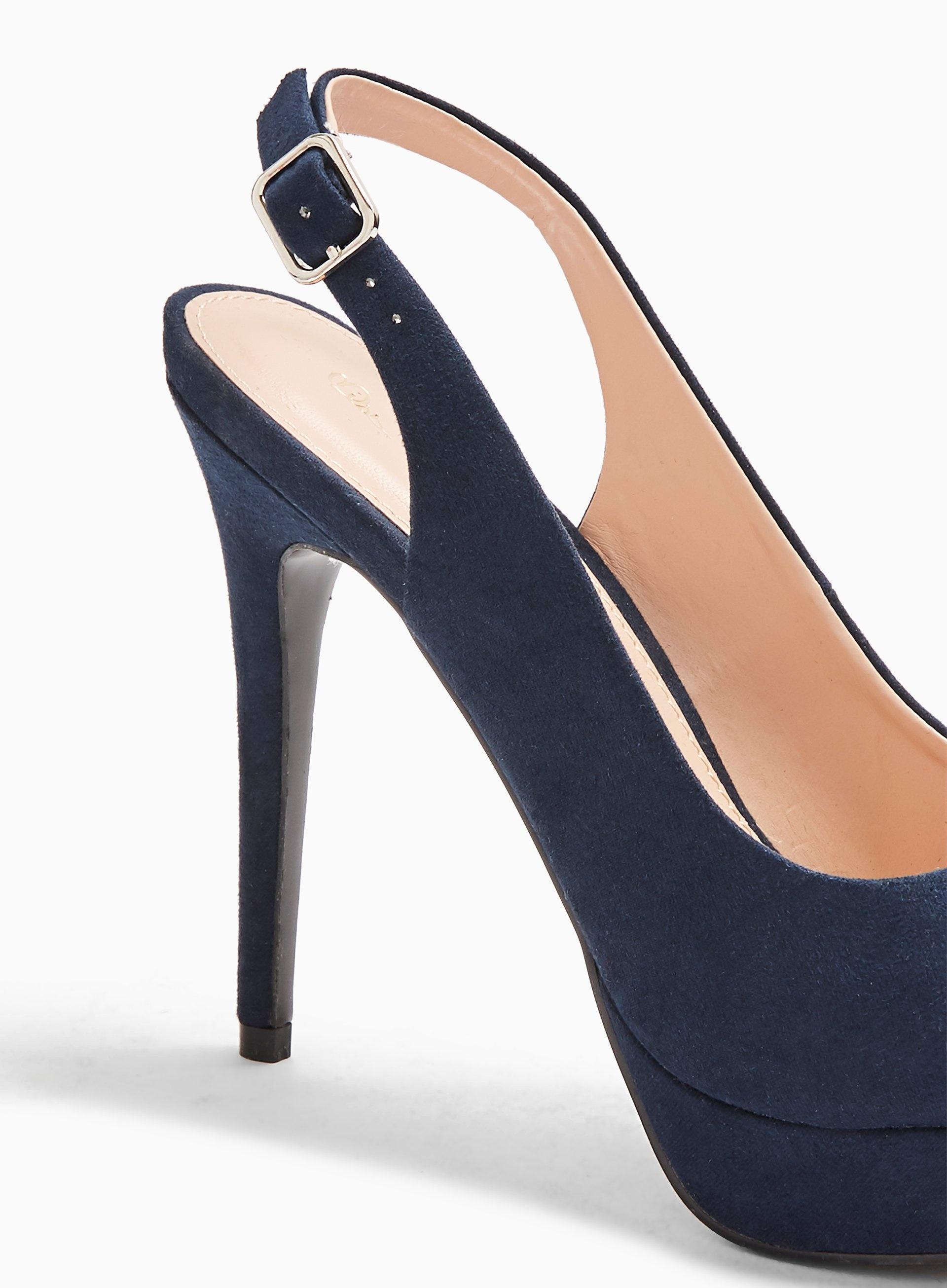 navy sling back sandals