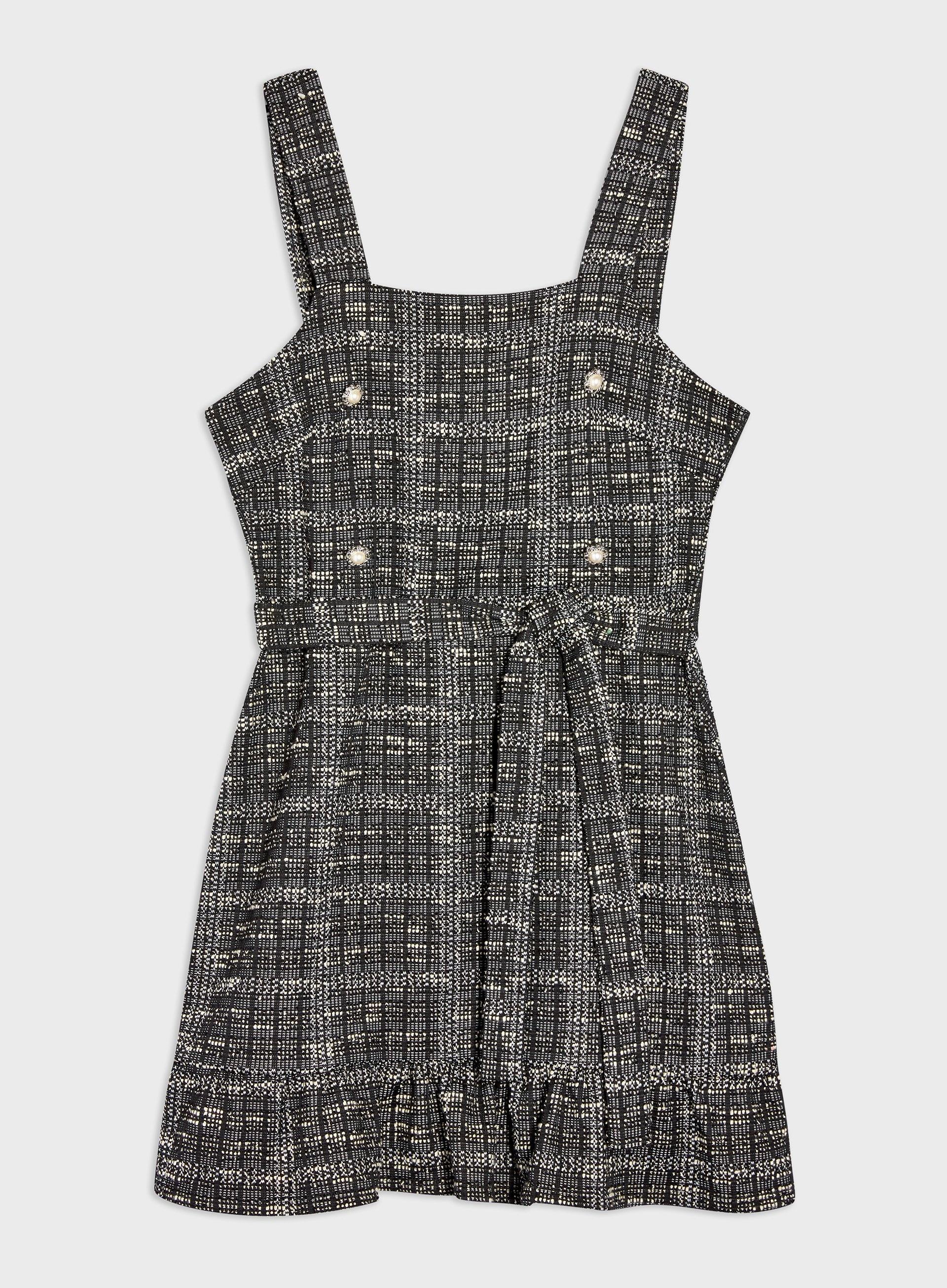 boucle pinafore dress