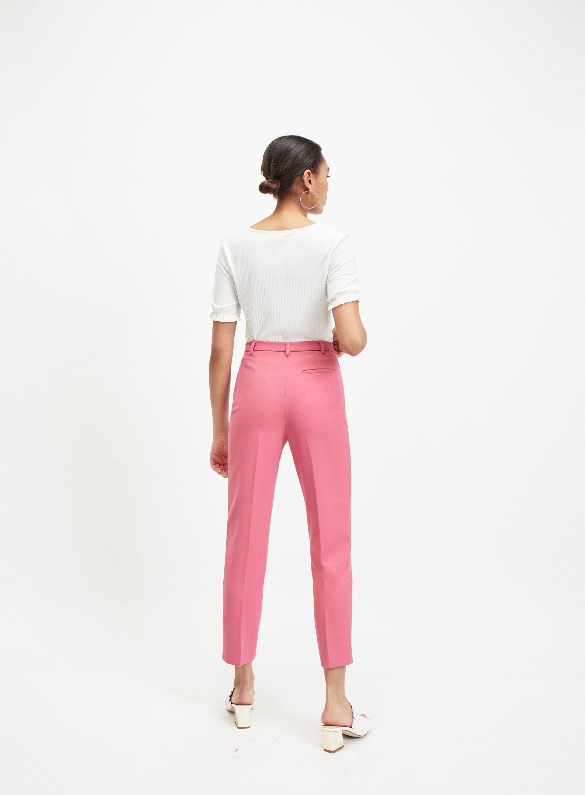 hot pink cigarette trousers