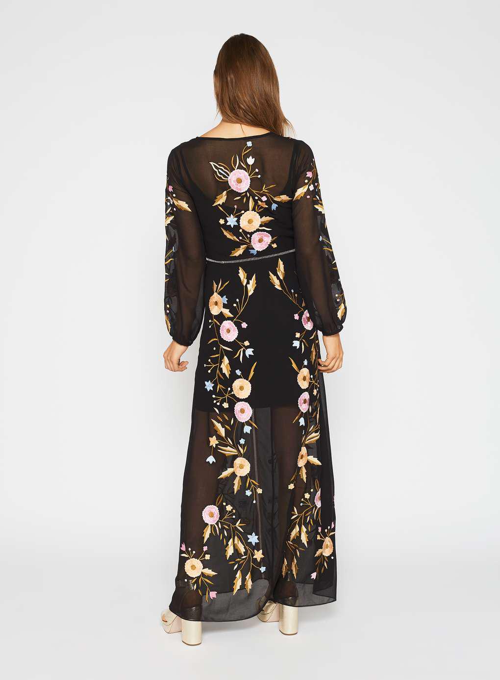 miss selfridge embroidered maxi dress