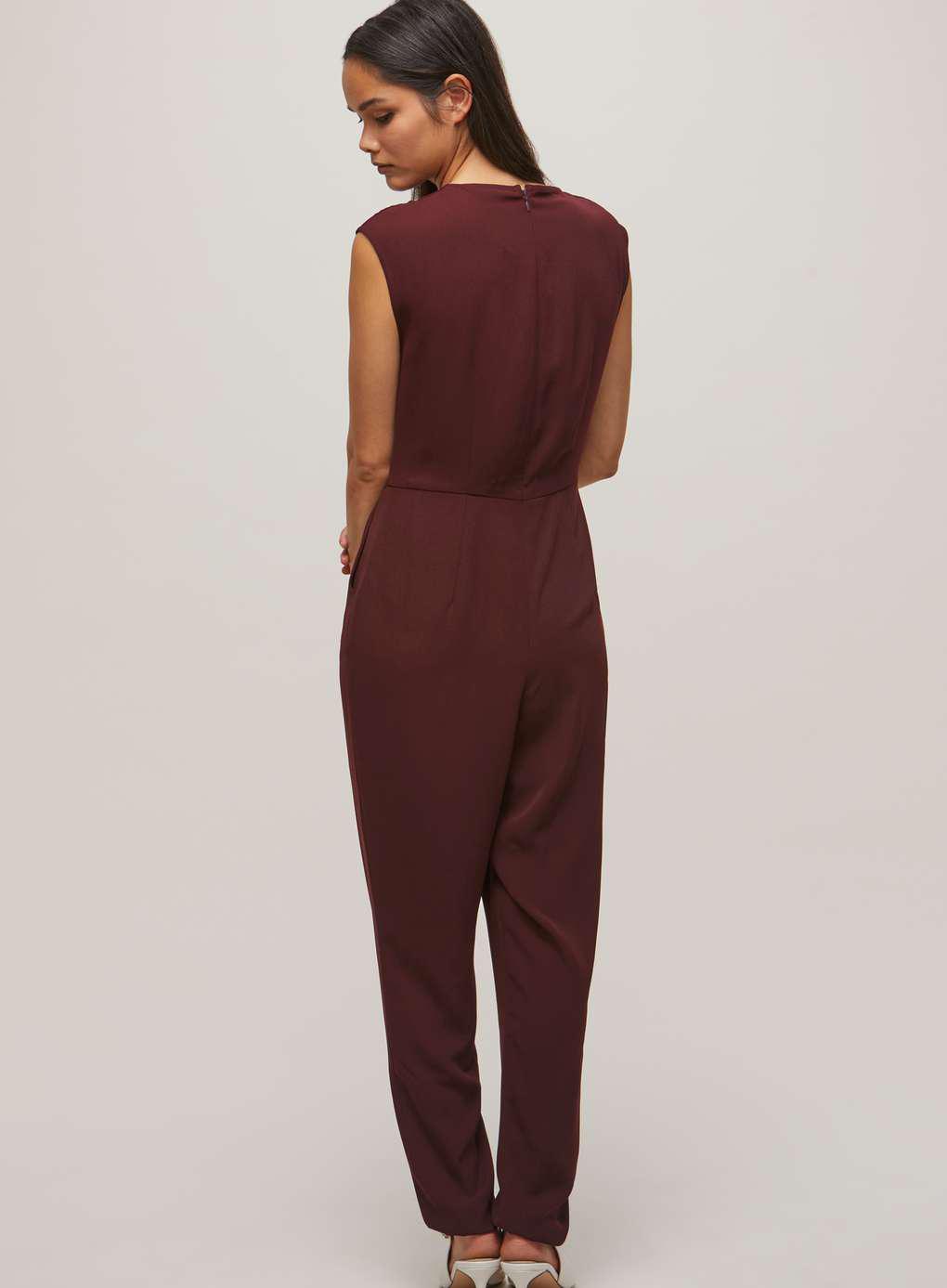 miss selfridge burgundy jumpsuit
